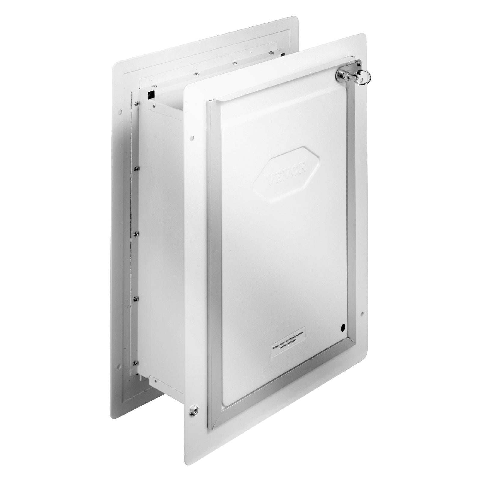 VEVOR Pet Door, 31.2 x 43.5 cm Metal Frame with Lock and 3-Flap System, Weatherproof Doggy Door, Easy to Install in Interior or Exterior Walls, Pet Door Suitable for Cat Doggie Kitties (White-Medium)