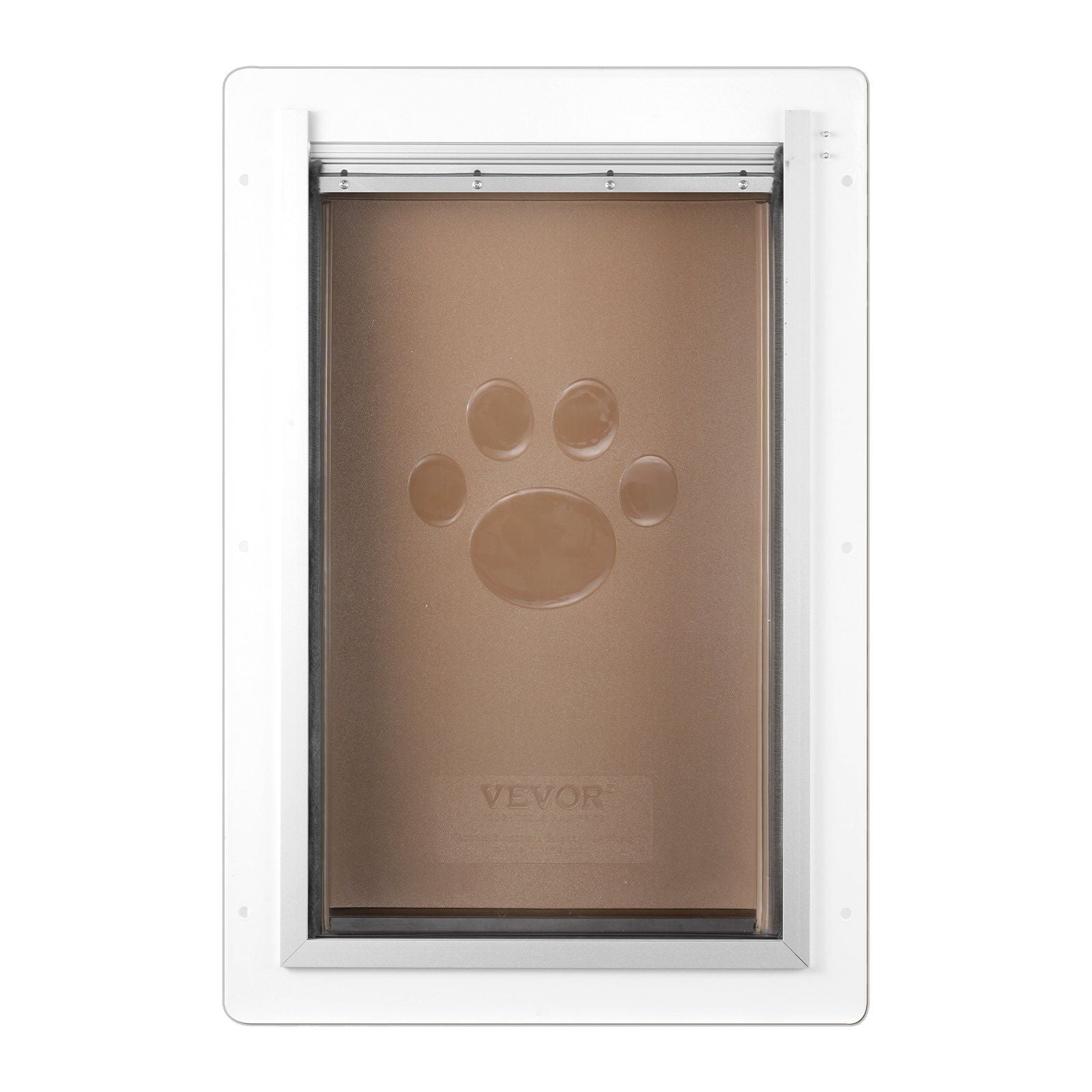 Pet Door, 23.6 x 33.5 cm Metal Frame with Lock and 3-Flap System, Weatherproof Doggy Door, Easy to Install in Interior or Exterior Walls, Pet Door Suitable for Cat Doggie Kitties (White-Small)