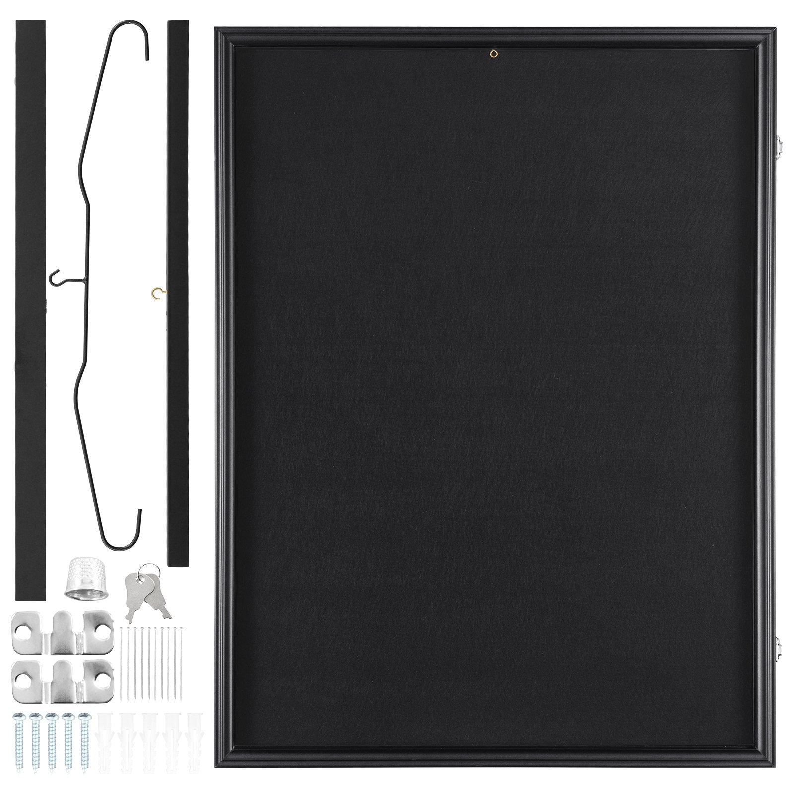 VEVOR Jersey Display Frame Case, 590 x 790 x 40 mm, Large Lockable Sport Jersey Shadow Box with 98% UV Protection PC Glass and Hangers, for Baseball Basketball Football Hockey Shirt and Uniform