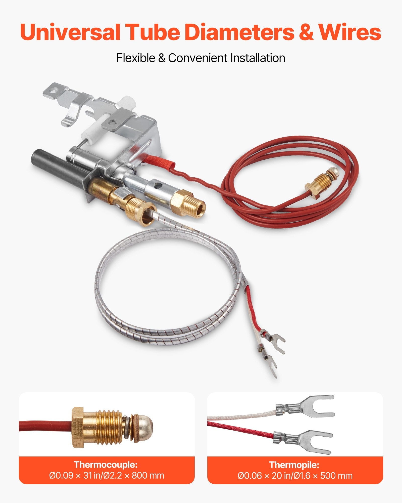 VEVOR Gas Pilot Assembly, OE 14D0477, LPG8404, SRV14D0477 Fireplace Gas Pilot Assembly Kit, LPG Ignition Replacement, Compatible with Lexington Forge, Majestic, Martin, Monessen Models