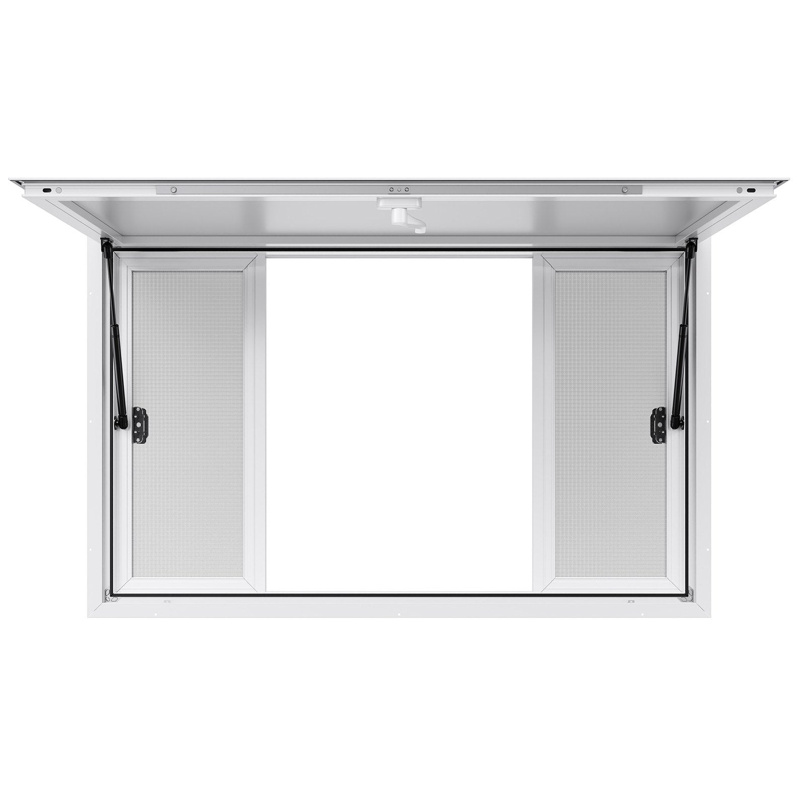 VEVOR Concession Window 1346x838 mm, Aluminum Alloy Service Window for Food Truck, Up to 85 Degrees Stand Serving Window with 4 Sliding Windows, Awning Door, and Drag Hook, for Concession Trailers