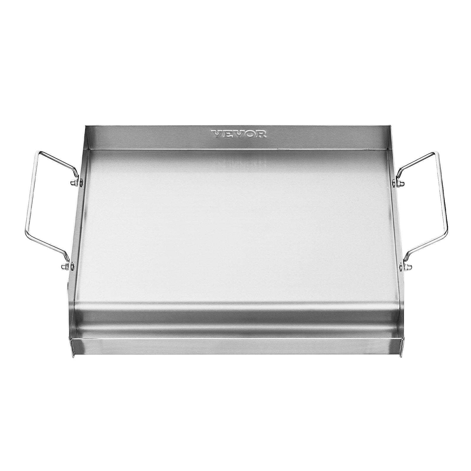 VEVOR Stainless Steel Griddle, 17x13 inch Universal Flat Top Rectangular Plate, Gas Grill Griddle for BBQ Grill, Teppanyaki, Portable Family Cookware with Handle, for Camping Tailgating Party