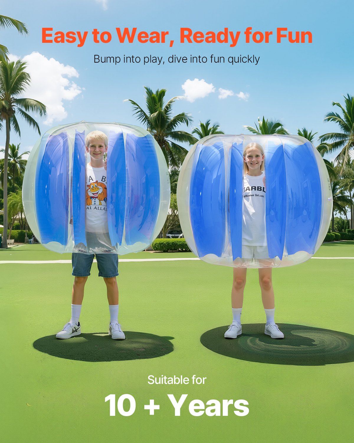 Inflatable Bumper Balls 1-Pack, 4FT/1.2M Body Sumo Zorb Ball, Durable Thick PVC Human Hamster Bubble Knocker for Outdoor Sports Team Gaming Play, Bopper Toy for Garden Yard Park, Blue Stripes
