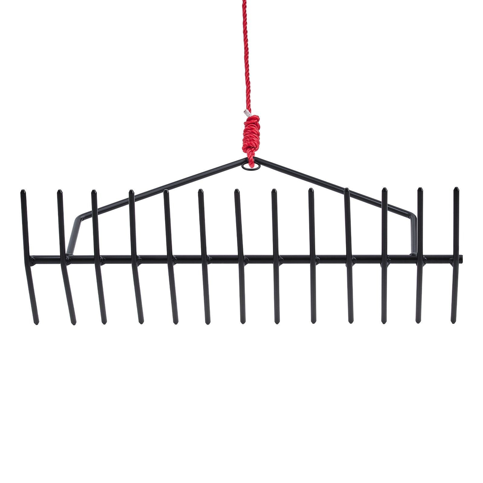 24 in Aquatic Weed Rake, 8.7 in Double Sided Lake Weed Rake, Pond Weeds Cutter with 30ft Rope, Tie Hole, No Assembly Required, Lightweight Muck Lilypad Clearing Tool for Pond, Lake, Rivulet