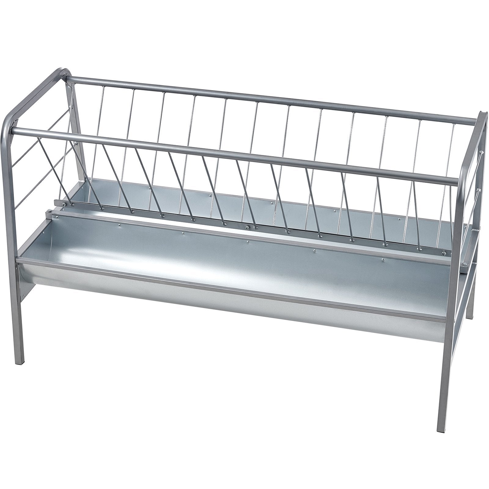 VEVOR Livestock Hay Feeder, 2 in 1 Grain & Hay Feeder, 80-Gallon Capacity Pasture Feeder, 59" Long Goat Hay Feeder with Deeper Feeding Pan, Heavy Duty Steel Grain & Hay Holder for Sheep Farms Sheds