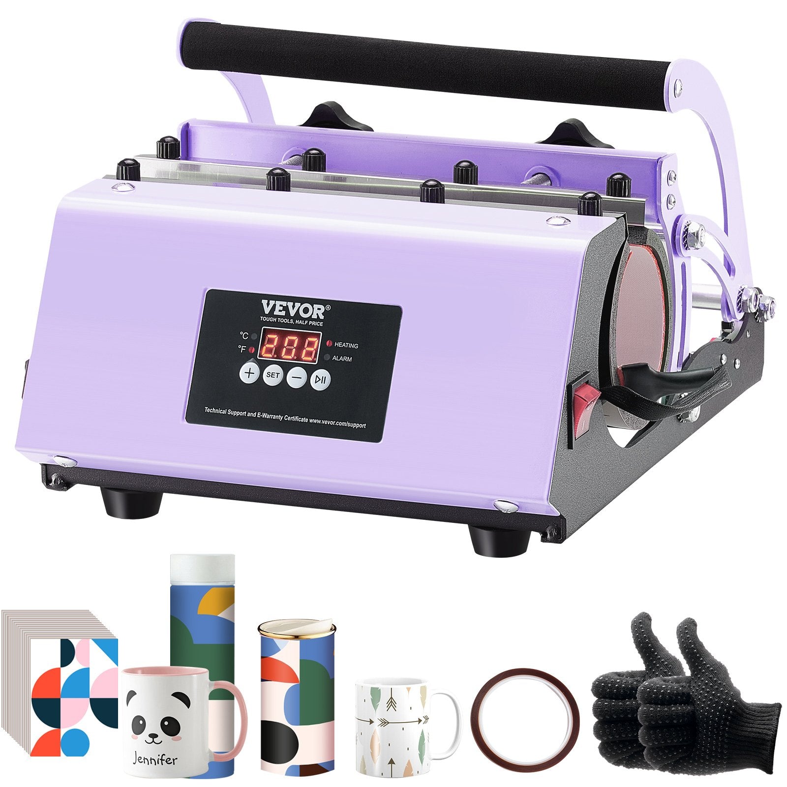 VEVOR Tumbler Heat Press Machine 11-30oz Mug Press Sublimation Tumblers Purple