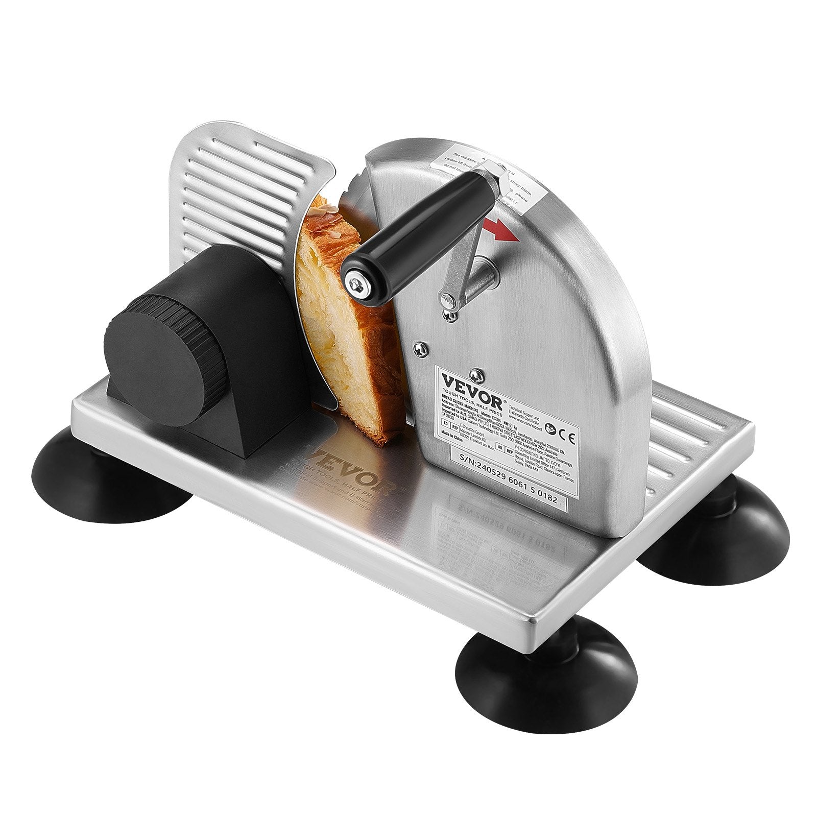 VEVOR Manual Bread Slicer 0-6" Cheeser Butter Cutting for Kitchen Restaurant