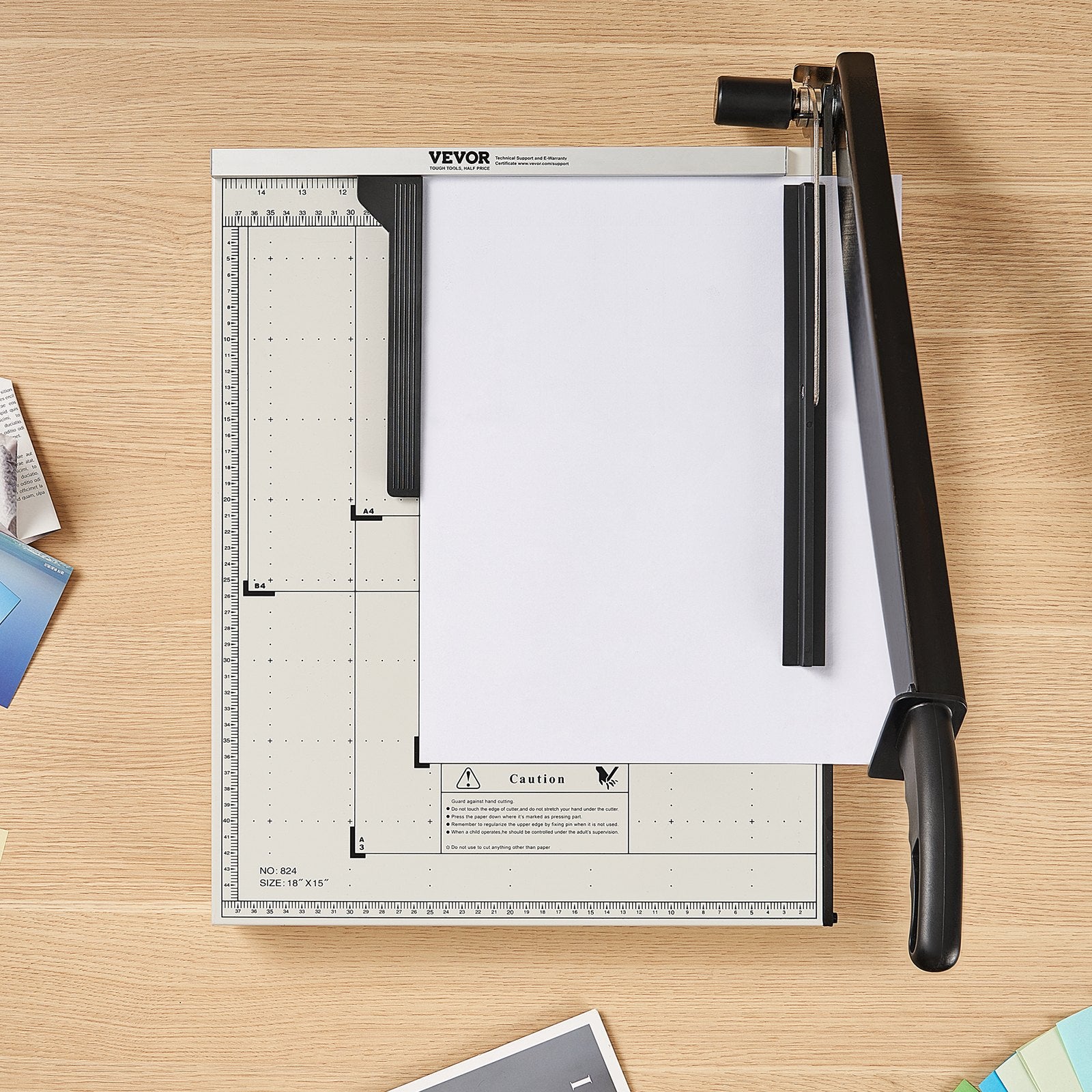 VEVOR Paper Cutter, Guillotine Trimmer, 457 mm Cut Length, 20 Sheets Capacity, Heavy Duty Guillotine Paper Cutter with Guard Rail/Blade Lock for Cardstock/Cardboard, Paper Trimmer for Home Office
