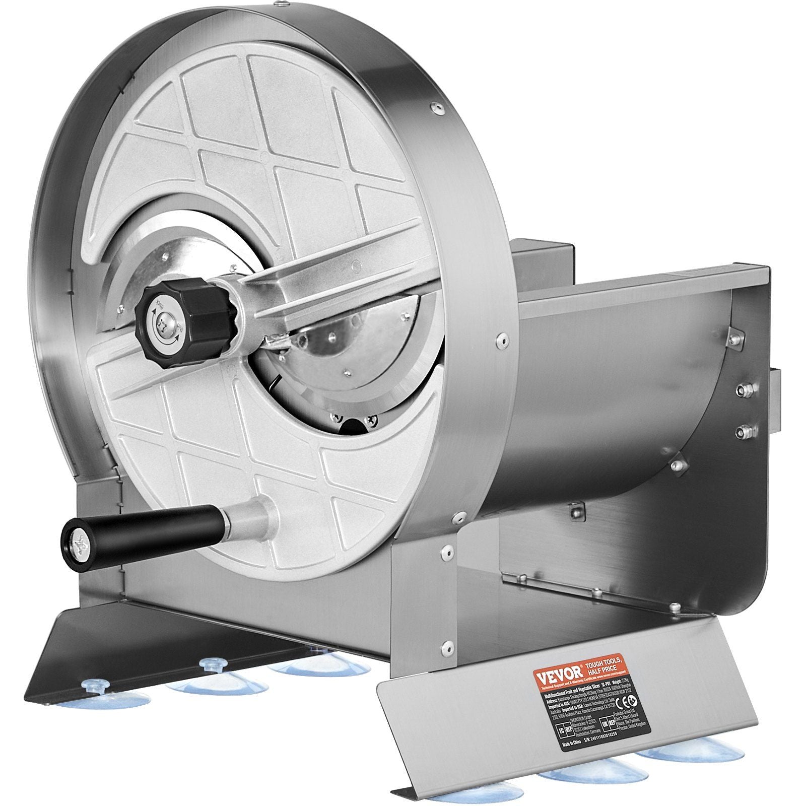 Manual Vegetable Fruit Slicer, 0-0.5"/0-12mm Thickness Adjustable Commercial Slicer Machine, Stainless Steel Food Cutter Slicing Machine with 2 Spare Blades, for Potato, Cucumber, Lemon, Tomato