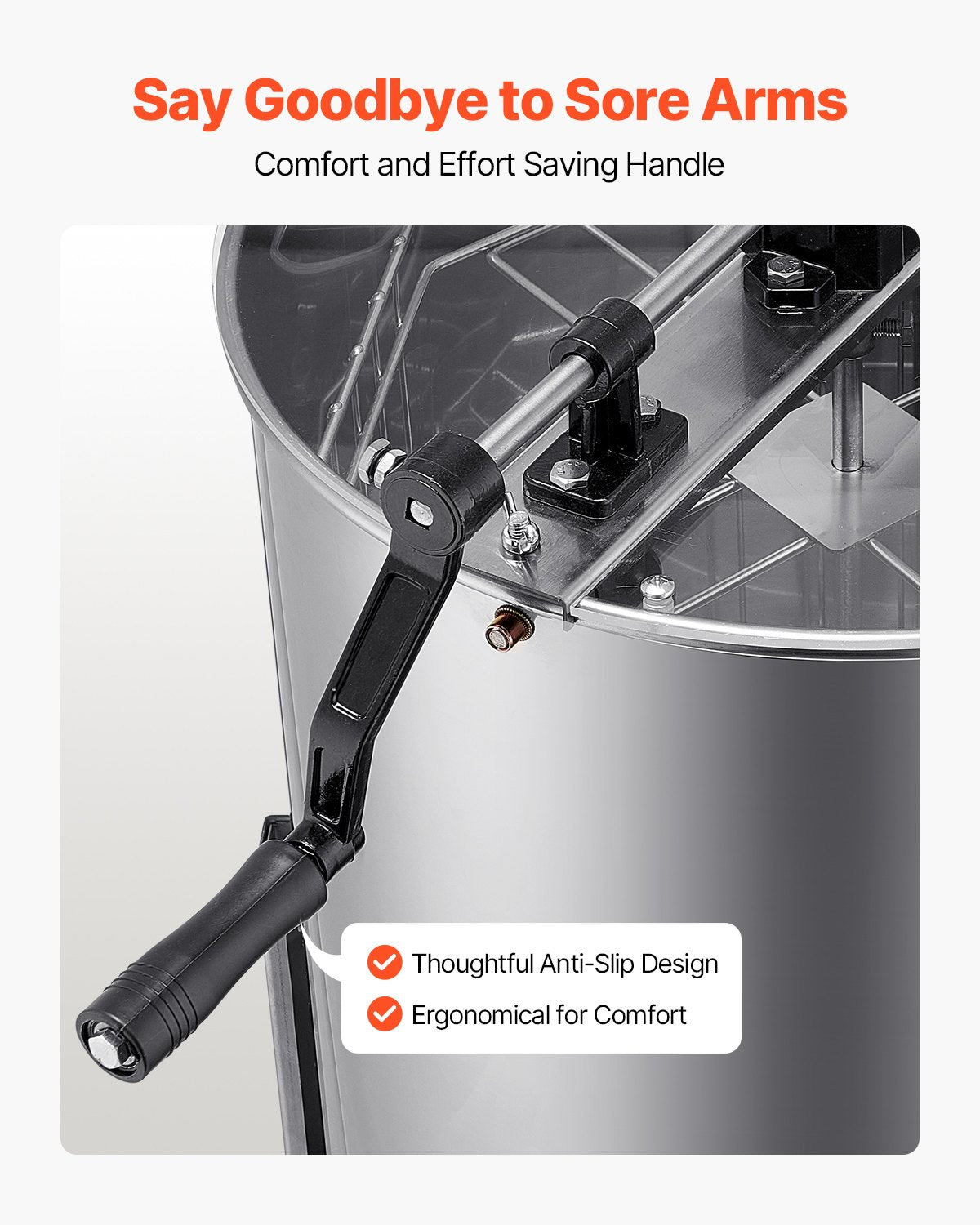 VEVOR Honey Extractor, 4/8 Frame Manual Honey Spinner with Transparent Lid, Stainless Steel Honeycomb Drum Spinner with Height Adjustable Stand, Honeycomb Extraction Equipment for Beekeeping