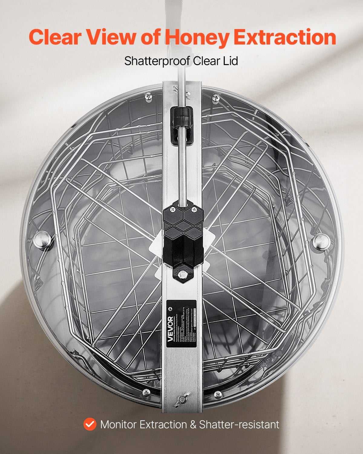 VEVOR Honey Extractor, 4/8 Frame Manual Honey Spinner with Transparent Lid, Stainless Steel Honeycomb Drum Spinner with Height Adjustable Stand, Honeycomb Extraction Equipment for Beekeeping