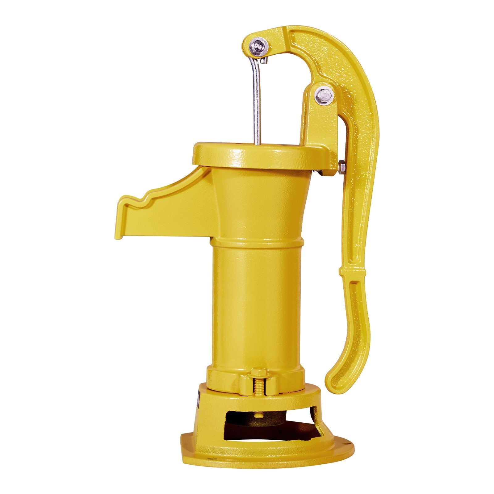 Well Hand Pitcher Pump, 25 ft Maximum Lift, Antique Cast Iron Manual Hand Water Pump, NPT 1-1/4 in Connection, Easy Installation, Old Fashioned for Outdoor Garden, Pond, Backyard, Farm, Yellow