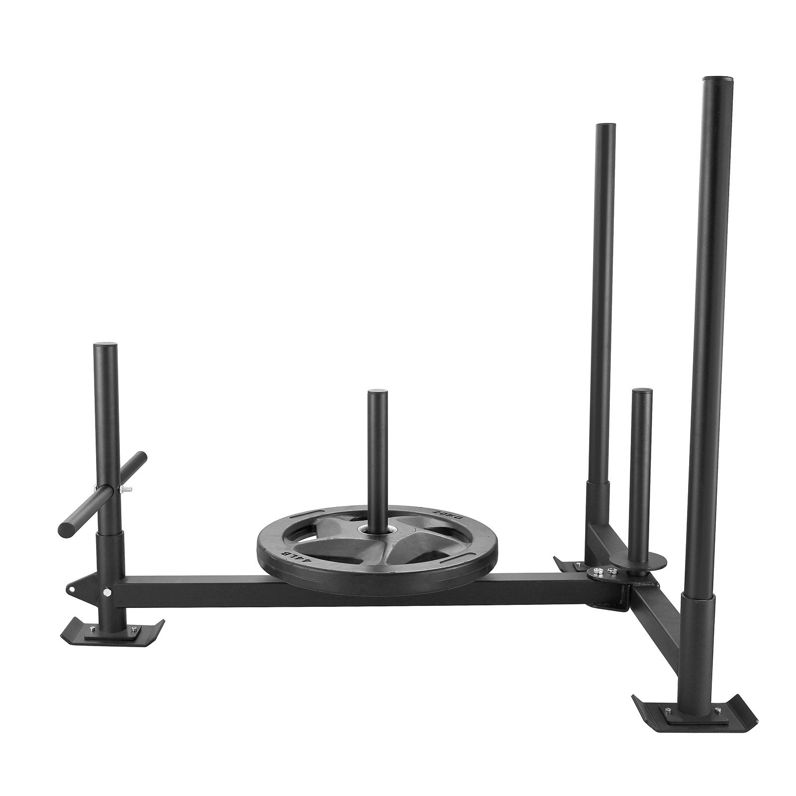 VEVOR Weight Training Sled, Pull Push Power Sled with Handle, Fitness Strength Resistance Training, Steel Workout Equipment for Athletic Exercise & Speed Improvement, Fit for 5 cm Weight Plate, Black