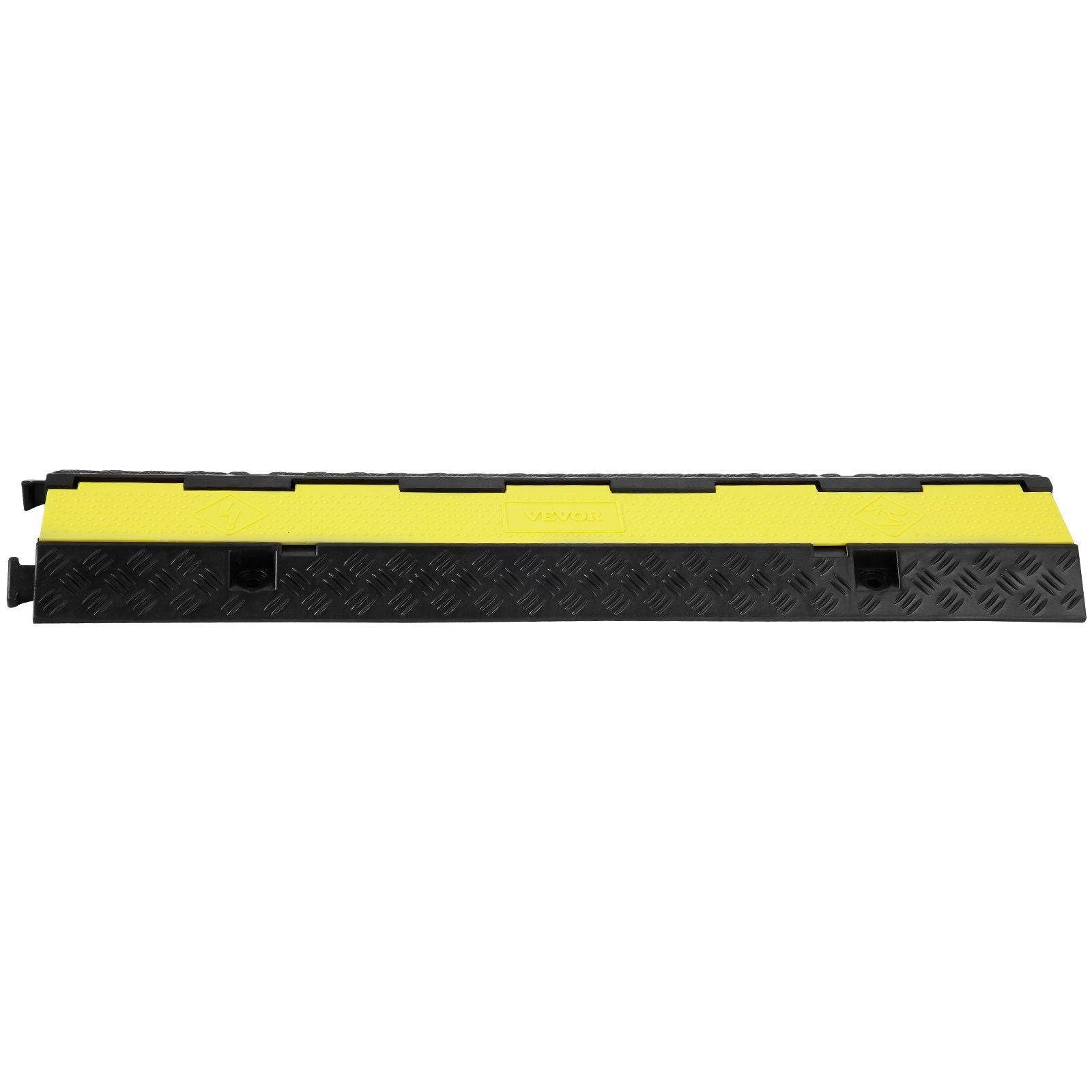 5 PCs Rubber Cable Protector Ramp, 2 Channel, 12000 lbs/axle Capacity Heavy Duty Hose Wire Cover Ramp Driveway, Traffic Speed Bump with Flip-Open Top Cover & 50 ft Warning Tape, for Indoor&Outdo
