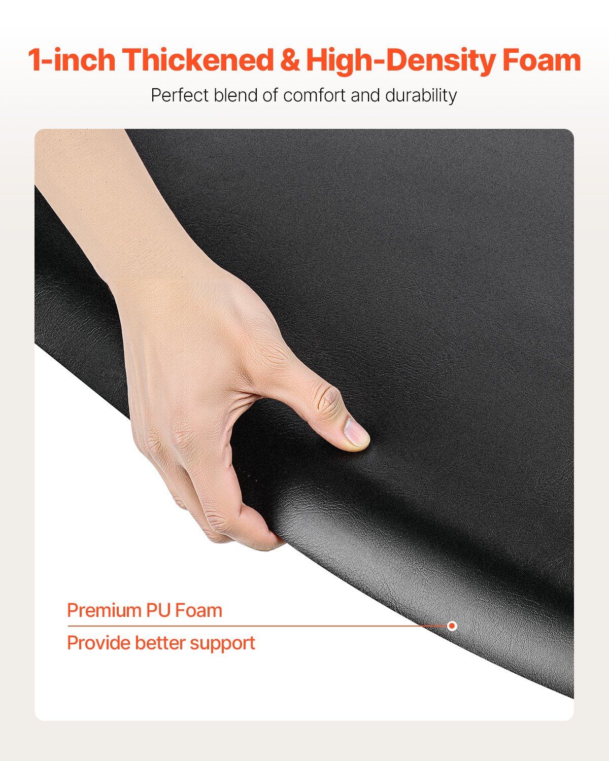 Salon Mat for Hair Stylist, 1220 x 930 mm Semi-circle Salon Chair Mat, 25mm Thickened Anti Fatigue Barber Shop Floor Mat with Round Cut Out, Easy-to-Clean PVC Surface & Anti-Trip Beveled Edges