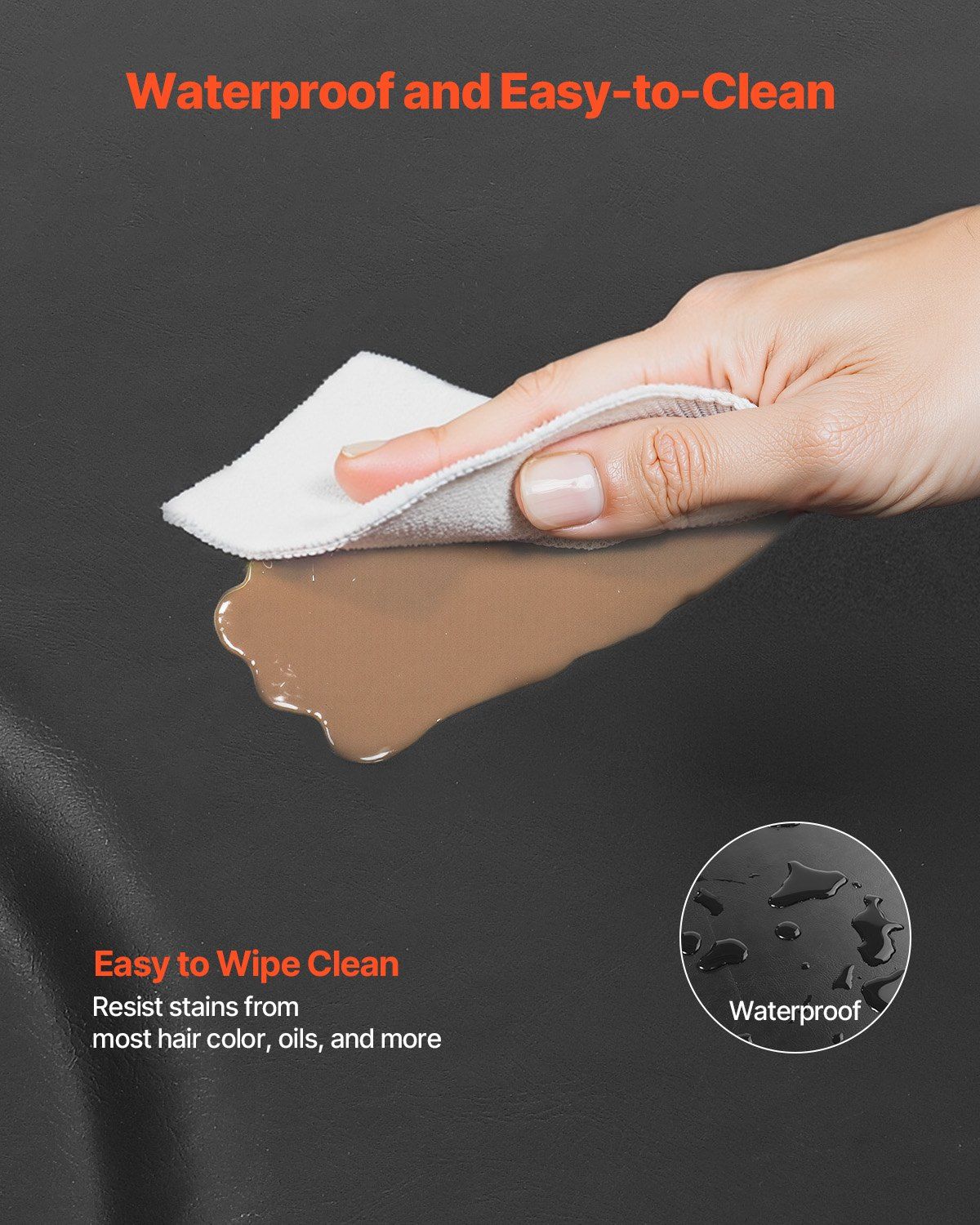 Salon Mat for Hair Stylist, 1220 x 930 mm Semi-circle Salon Chair Mat, 25mm Thickened Anti Fatigue Barber Shop Floor Mat with Round Cut Out, Easy-to-Clean PVC Surface & Anti-Trip Beveled Edges