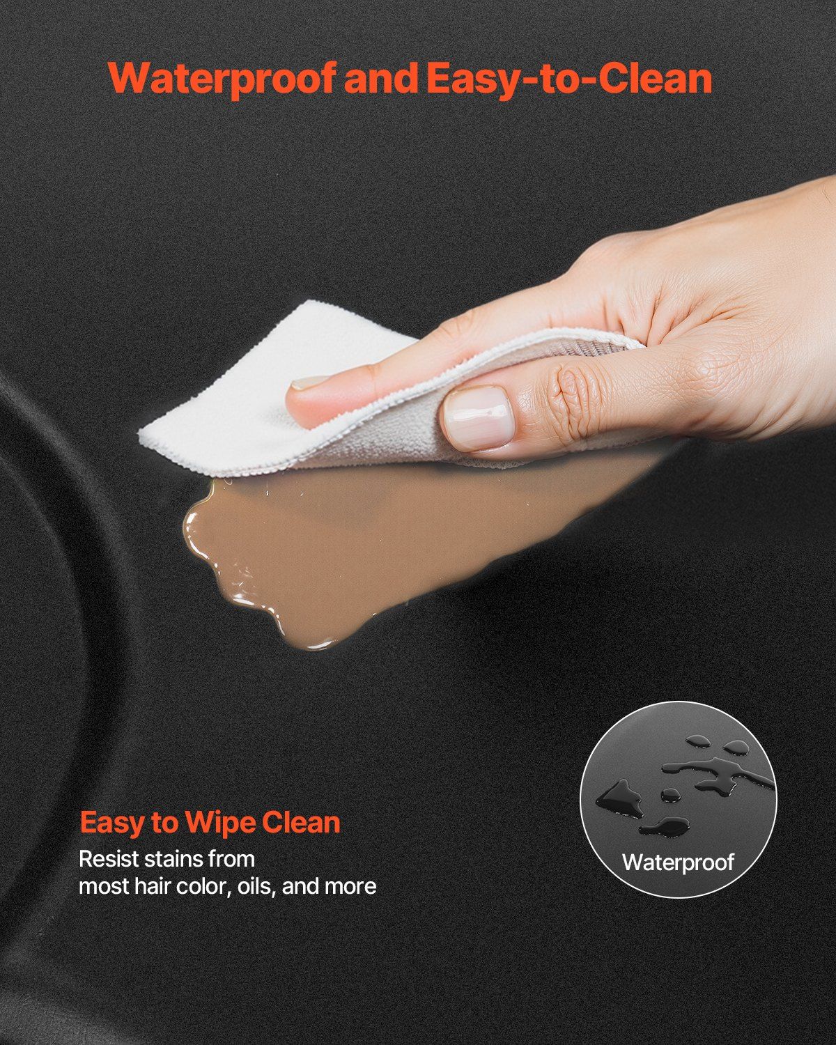 Salon Mat for Hair Stylist, 1225 x 1505 mm Hexagon Salon Chair Mat Anti Fatigue, 13mm Thickened Barber Shop Floor Mat with Round Cut Out, Easy-to-Clean PVC Surface & Anti-Trip Beveled Edges