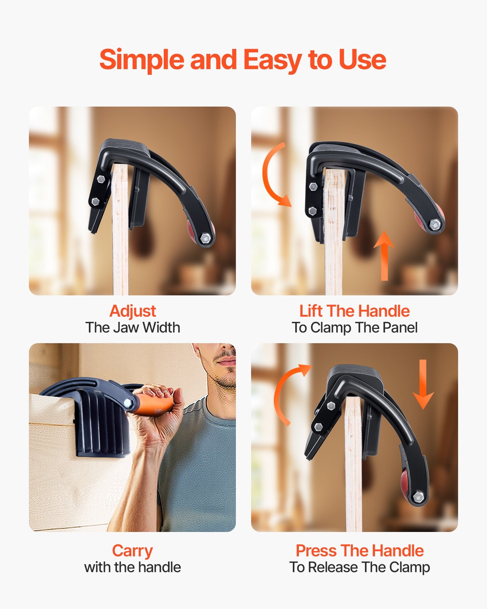 VEVOR Plywood Carrier 90.7 kg Drywall Carrying Tool for 0-25.4 mm Thickness