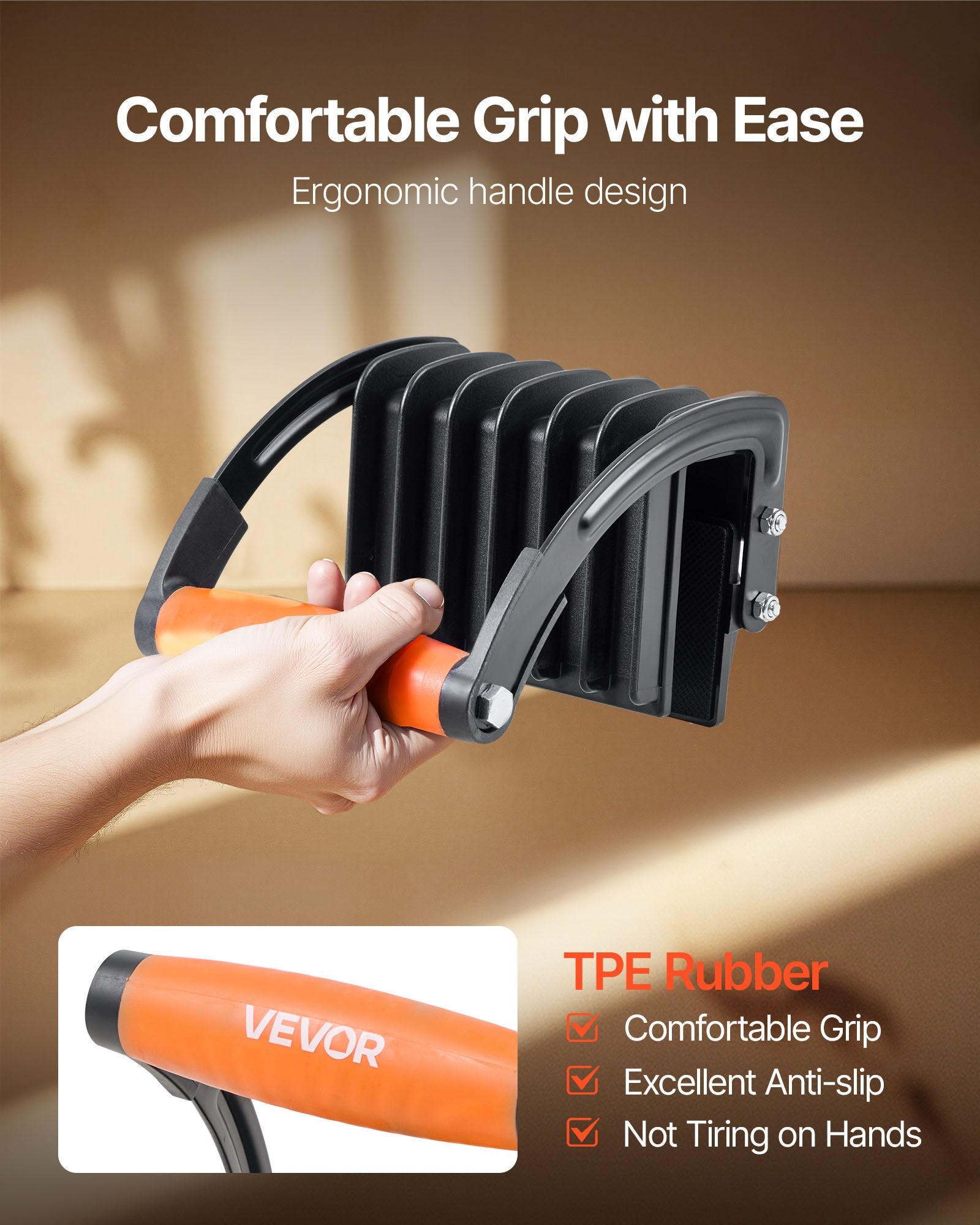 VEVOR Plywood Carrier, 90.7 kg Single Clamp Capacity, 2 Pack Adjustable Drywall Carrying Tool for 0-25.4 mm Thickness Boards, Plywood Carrier with Non-Slip Grips for Plastic Boards, Plywood, Drywall