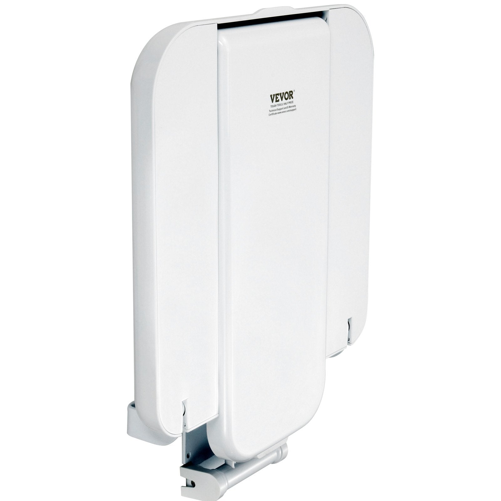 VEVOR Folding ABS Shower Seat, 15.7'' x 16.7'' Unfolded, Wall Mounted Fold Up Shower Bench with 440 lbs Load Capacity, Space Saving Fold Down Shower Chair for Seniors Pregnant Women Children Adults