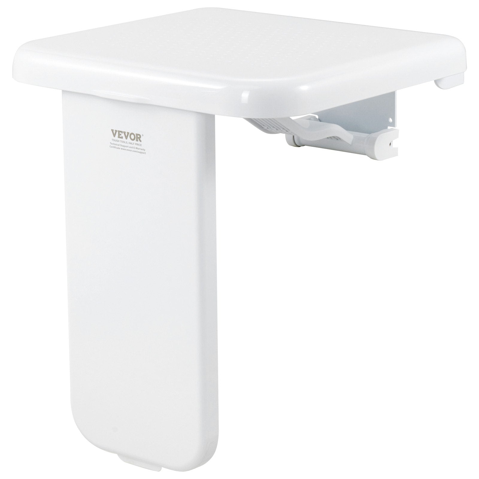 VEVOR Folding ABS Shower Seat, 15.7'' x 16.7'' Unfolded, Wall Mounted Fold Up Shower Bench with 440 lbs Load Capacity, Space Saving Fold Down Shower Chair for Seniors Pregnant Women Children Adults