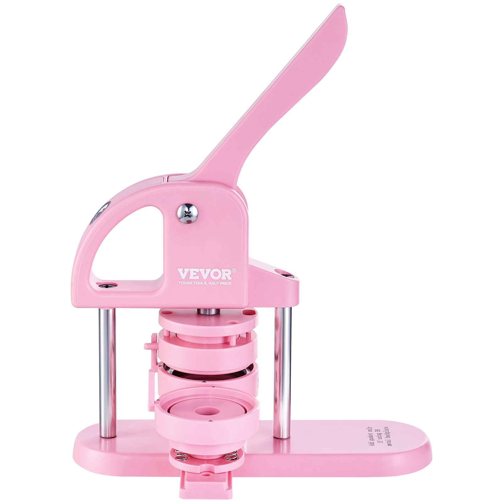 VEVOR Button Maker, 1/1.25/2.28 inch(25/32/58mm) 3-IN-1 Pin Maker, 300pcs Button Parts, Button Maker Machine with Panda Magic Book, Ergonomic Arc Handle Punch Press Kit, For Children DIY Gifts, Pink