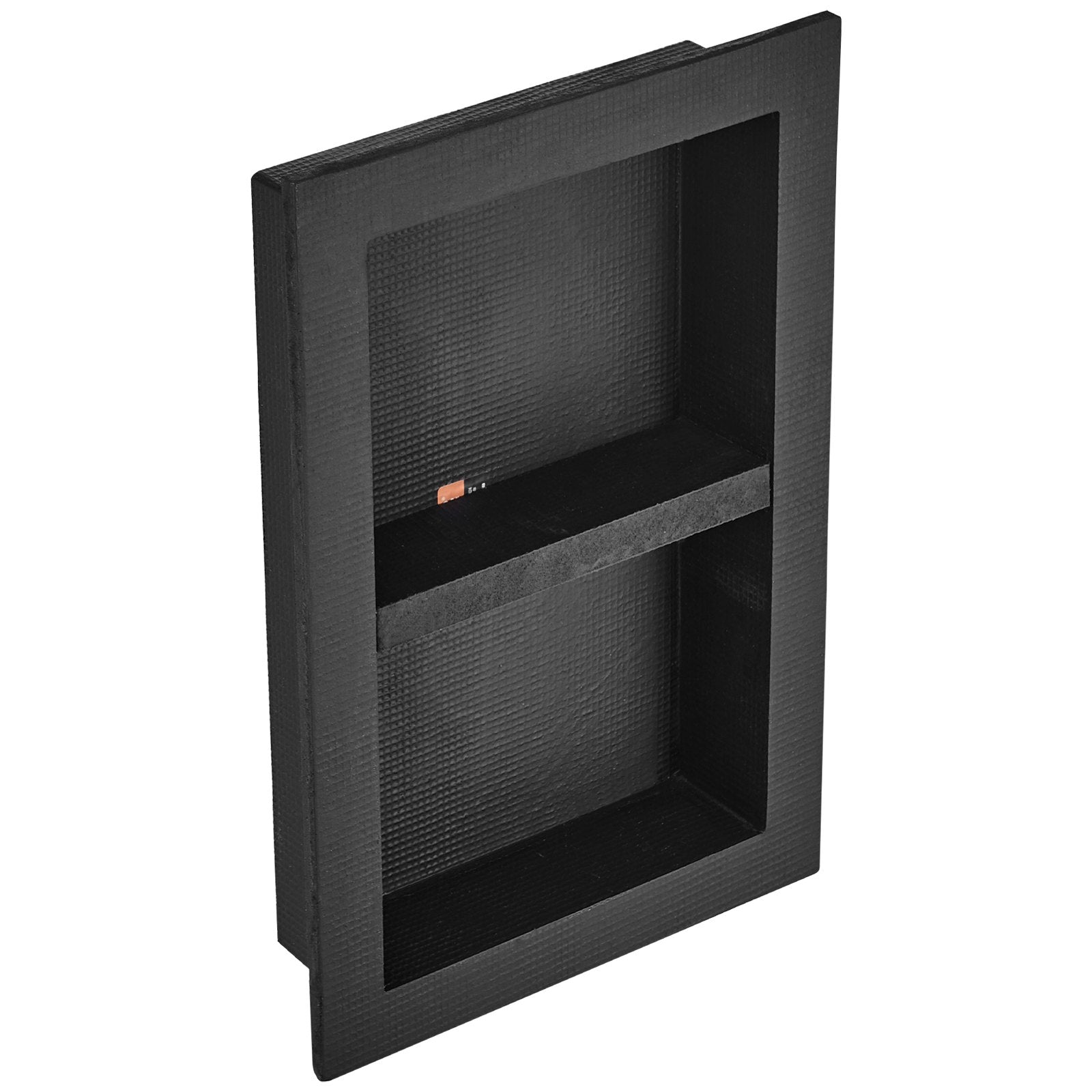 VEVOR Shower Niche Ready for Tile 40.64 x 60.96 cm, 16 x 24 inch Double Shelf Organizer, Square Corners Wall-inserted Niche Recessed, Sealed Protection Modern Soap Storage Niche for Shower Bathroom, Black