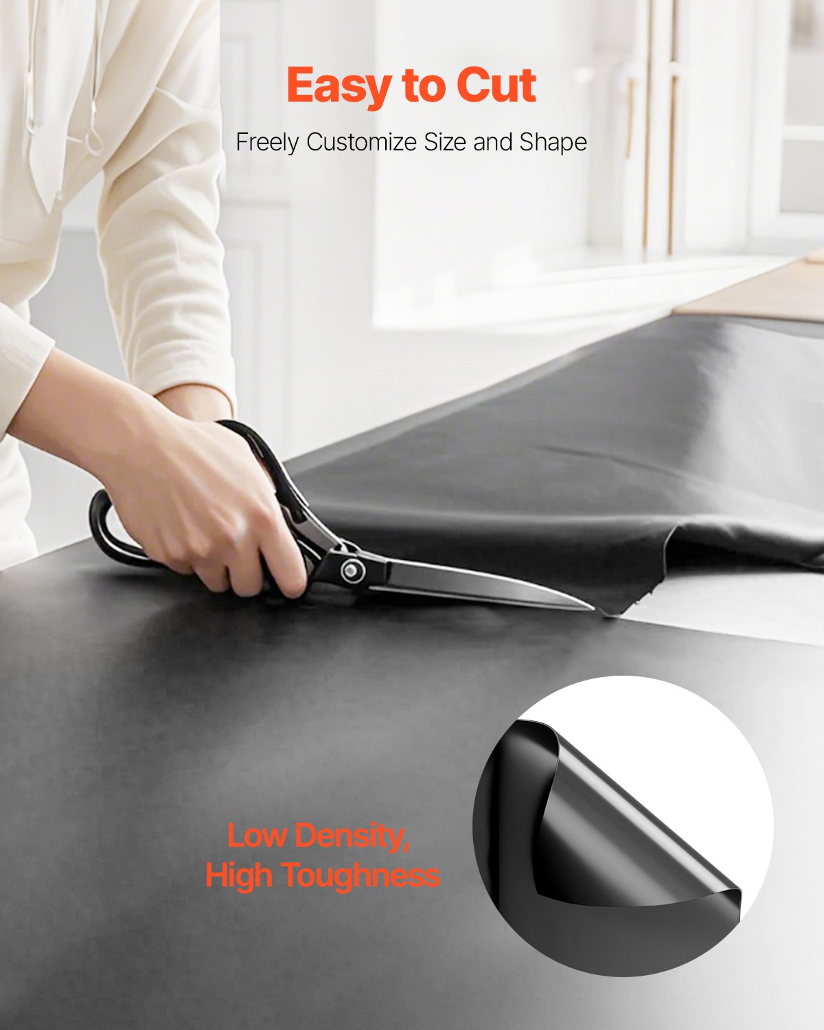 VEVOR 6Mil Plastic Sheeting Roll 24 x 100 FT Heavy Duty Polyethylene Black