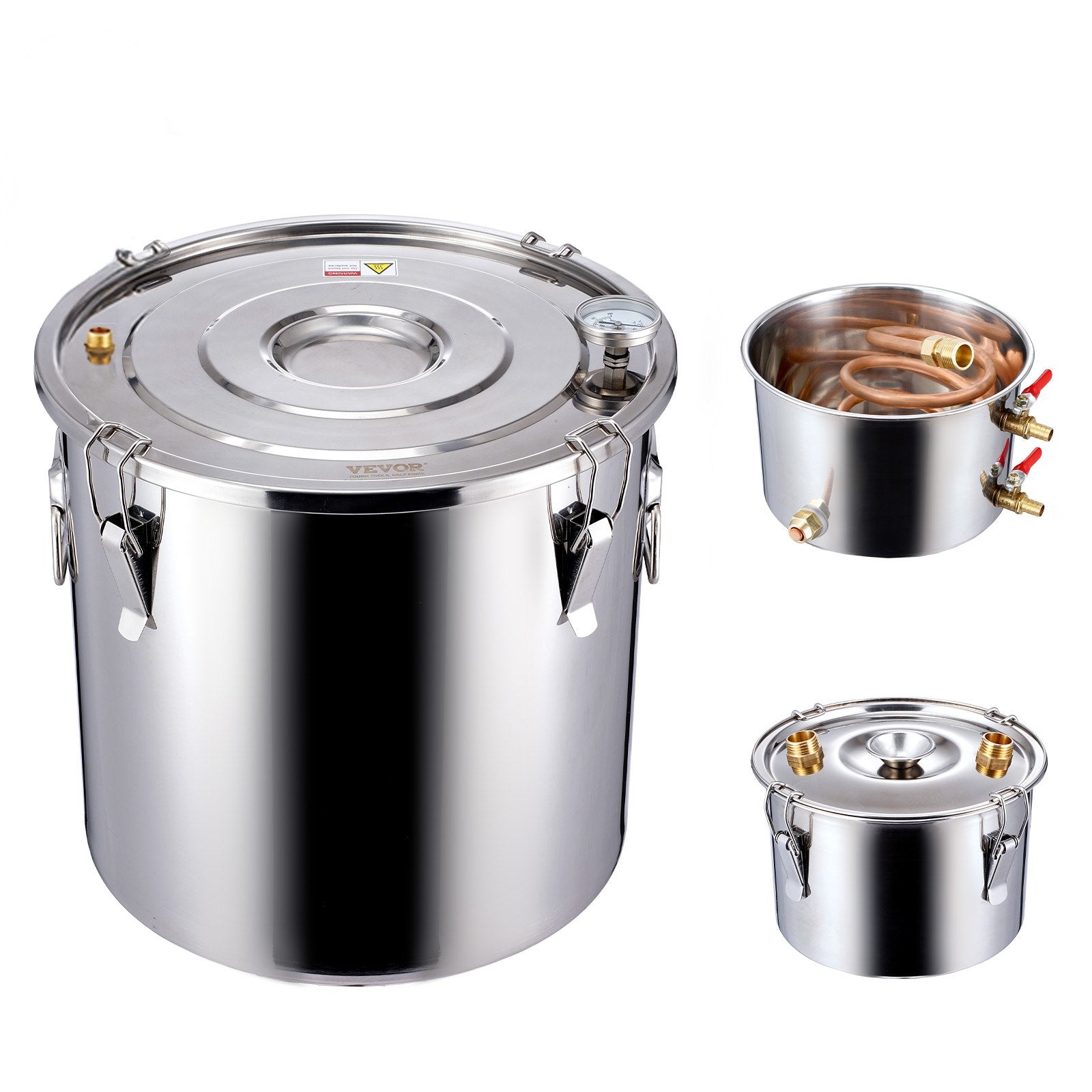 VEVOR Moonshine Still Water Alcohol Distiller 13.2Gal w/Thumper Keg & Water Pump