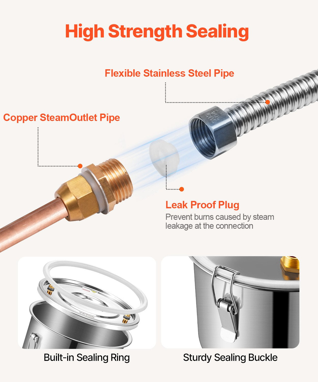 VEVOR Moonshine Still Water Alcohol Distiller 3Gal w/Thumper Keg & 8W Water Pump