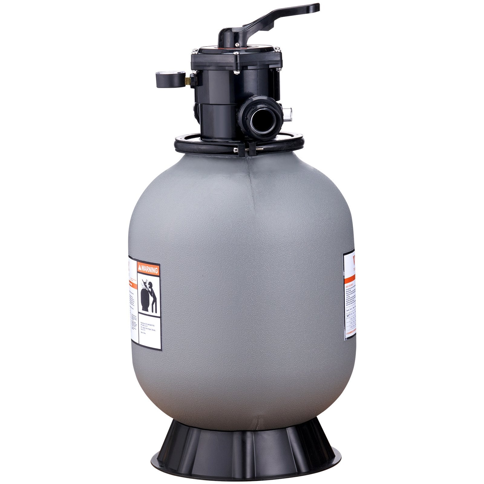 VEVOR Sand Filter, 16-inch, 406.4mm, Up to 35 GPM Flow Rate, Above Inground Swimming Pool Sand Filter System with 7-Way Multi-Port Valve, Filter, Backwash, Rinse, Recirculate, Waste, Winter, Closed Functions