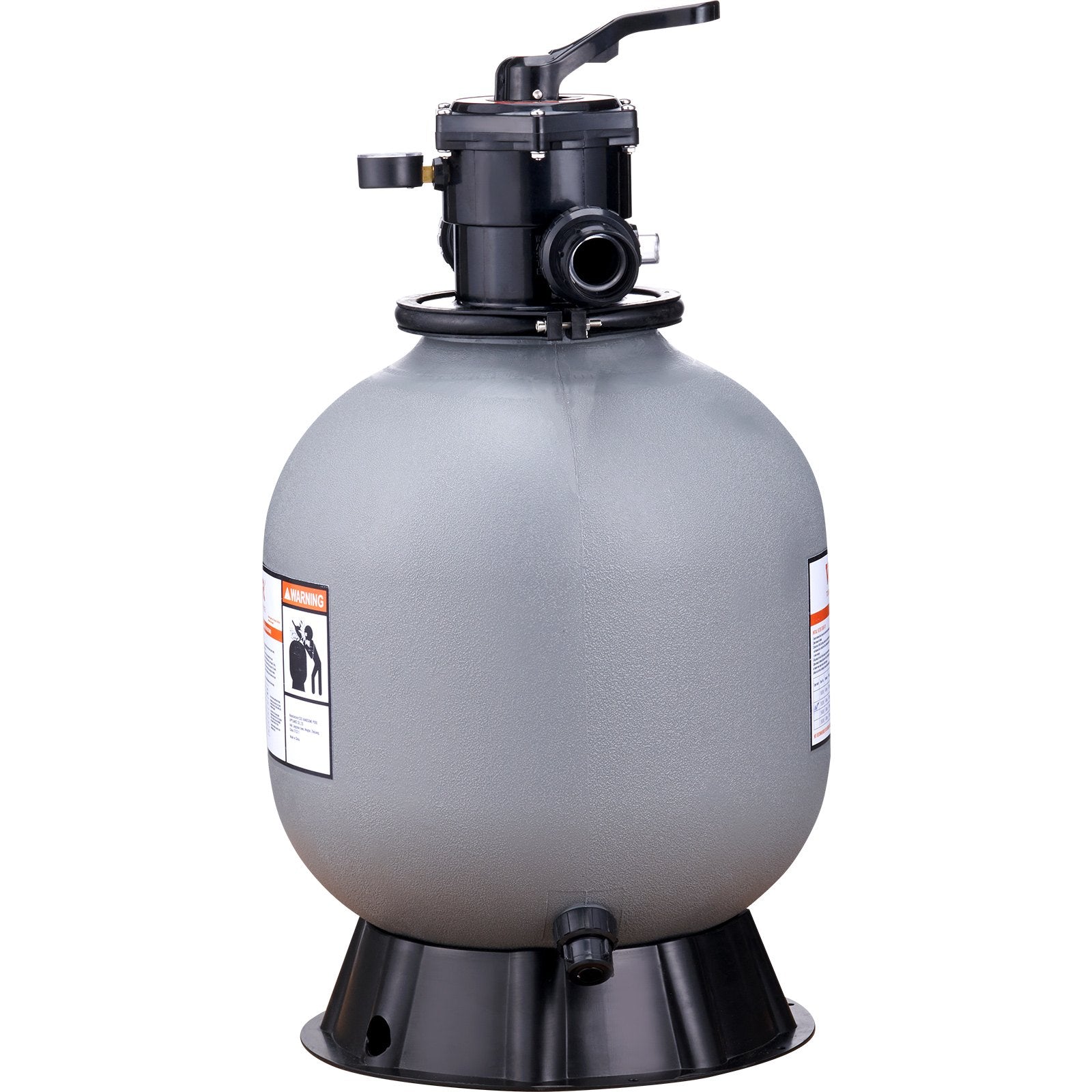 VEVOR Sand Filter, 19-inch, 482.6mm, Up to 45 GPM Flow Rate, Above Inground Swimming Pool Sand Filter System with 7-Way Multi-Port Valve, Filter, Backwash, Rinse, Recirculate, Waste, Winter, Closed Functions