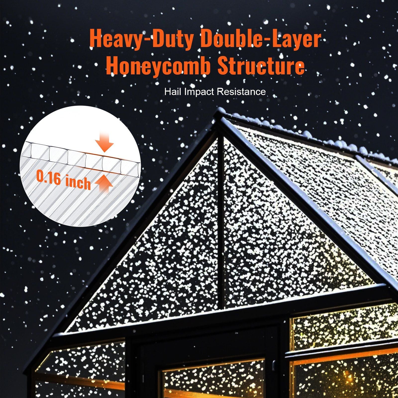 6 Pack Polycarbonate Greenhouse Panels, 3.96' x 1.98' x 0.157" Roof Panels Sheets, Waterproof UV Protected Corrugated Plastic Roofing, Impact Resistant Clear Roofing Sheets for Greenhouse/Garden
