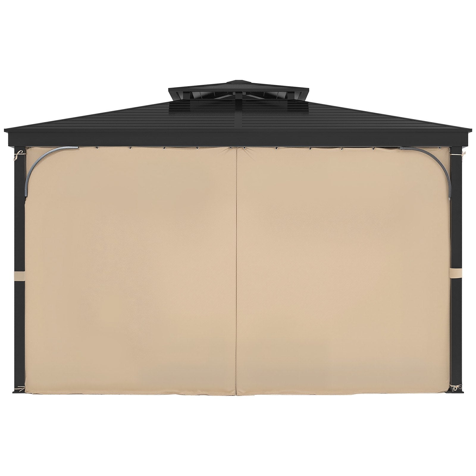 VEVOR Gazebo Curtains Outdoor, 12' x 10' x 7.3' Gazebos, 4-Panel Sidewall Gazebo Privacy Curtains with Zippers, Outdoor Curtain Replacement for Patio Canopy, Only Curtain, Khaki