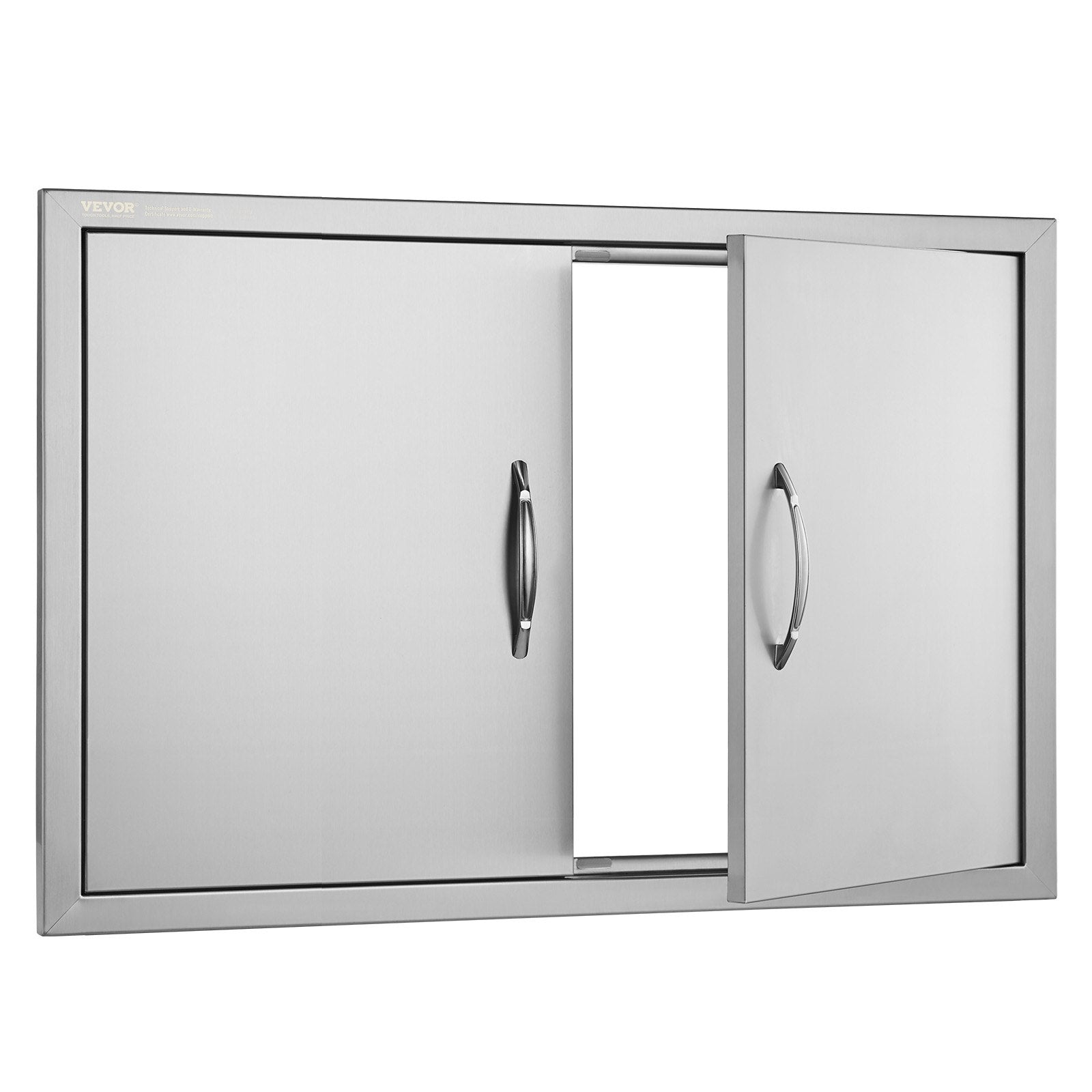 VEVOR BBQ Access Door, 838x558 mm Double Outdoor Kitchen Door, Stainless Steel Flush Mount Door, Wall Vertical Door with Handles, for BBQ Island, Grilling Station, Outside Cabinet