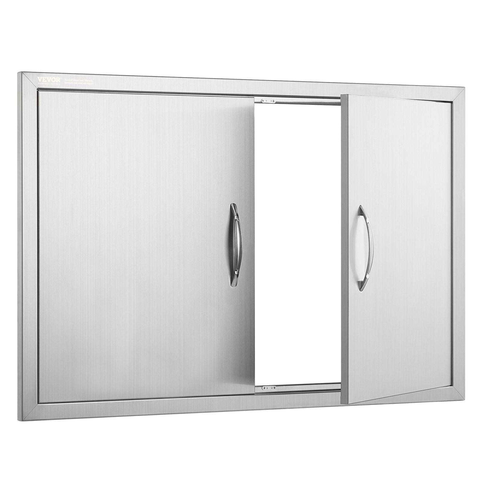 BBQ Access Door, 915x610 mm Double Outdoor Kitchen Door, Stainless Steel Flush Mount Door, Wall Vertical Door with Handles, for BBQ Island, Grilling Station, Outside Cabinet