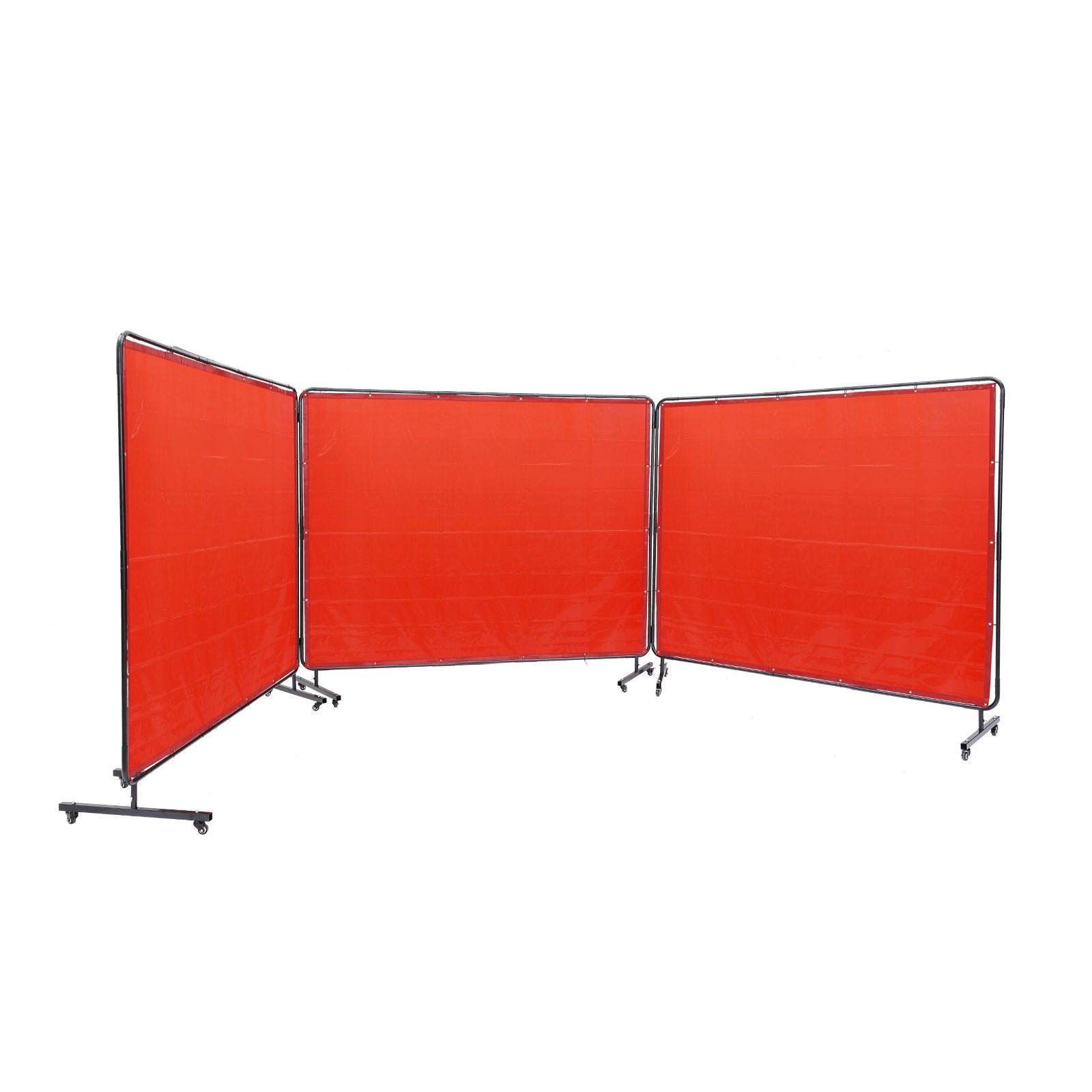 VEVOR Welding Screen with Frame 3 Panel 6' x 8' Welding Curtain Screen 12 Wheels