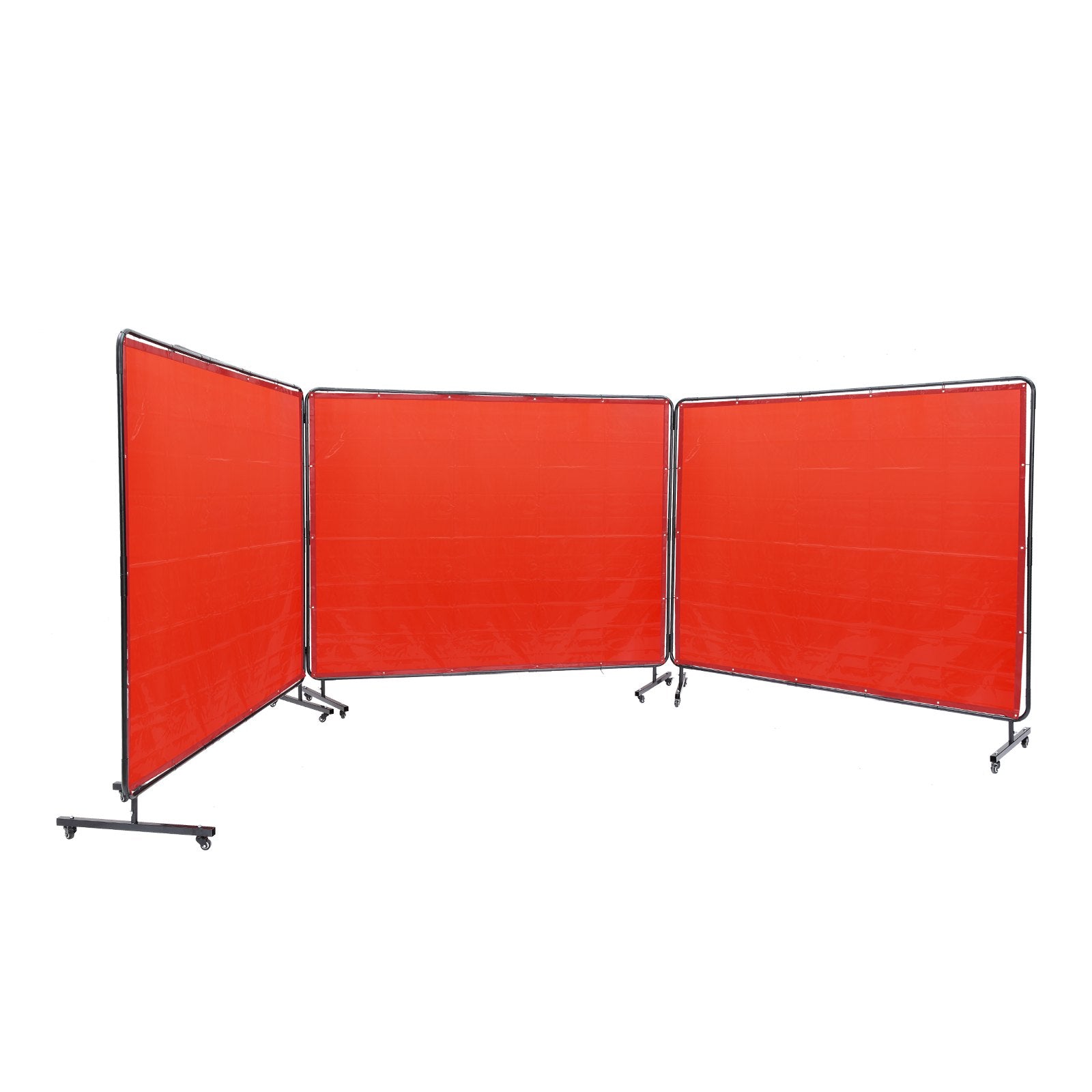 VEVOR Welding Screen with Frame 3 Panel 6' x 8' Welding Curtain Screen 12 Wheels