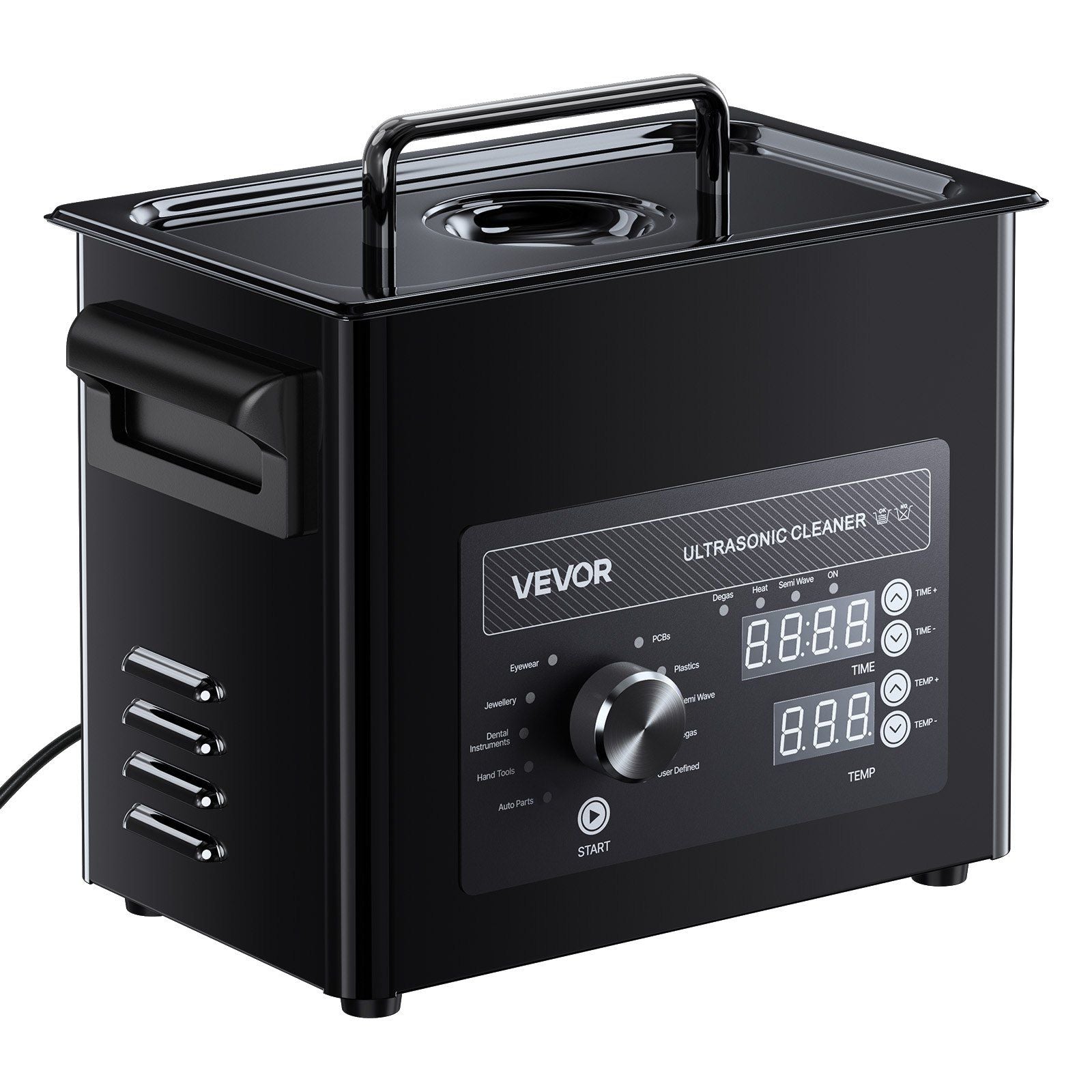 3L Ultrasonic Cleaner, Professional Ultrasonic Cleaner Machine with Knob Control, Stainless Steel Cleaning Machine with Basket and Cleaning Ball, for Watches, Razors, Jewelry, Coins and More