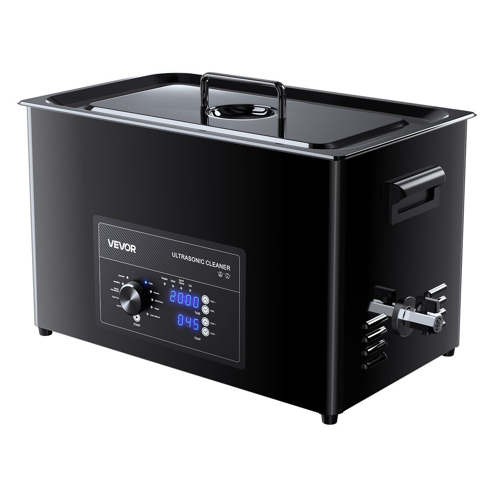 30L Ultrasonic Cleaner, Professional Ultrasonic Cleaner Machine with Knob Control, Stainless Steel Cleaning Machine with Basket and Cleaning Ball, for Watches, Razors, Jewelry, Coins and More