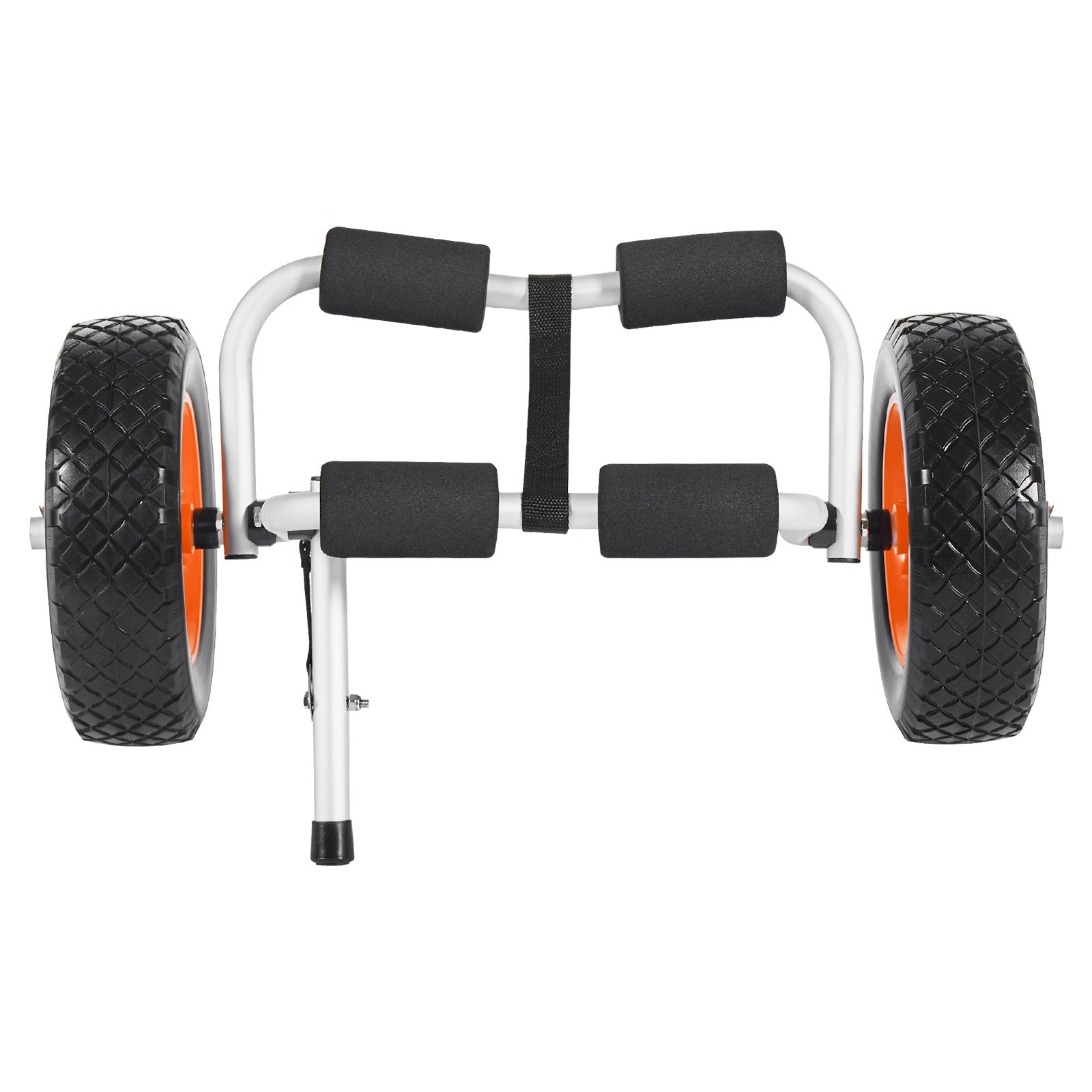 VEVOR Kayak Cart, 90 kg Load Capacity, Foldable Kayak Trolley with 25.4 cm Solid Rubber Tires & 1 Ratchet Strap, Paddle Board Trolley for Carrying Kayaks, Canoes, Paddleboards, Float Mats, Jon Boats