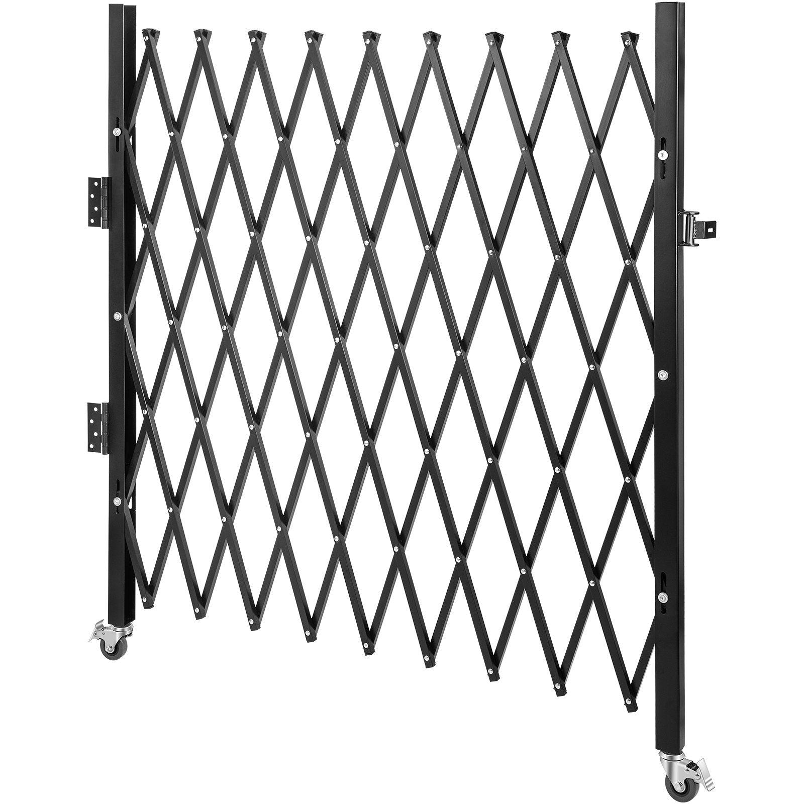 VEVOR Single Folding Security Gate, 85" H x 95" W Folding Door Gate, Steel Accordion Security Gate, Flexible Expanding Security Gate, Rolling Barricade Gate, Scissor Gate/Door with Padlock