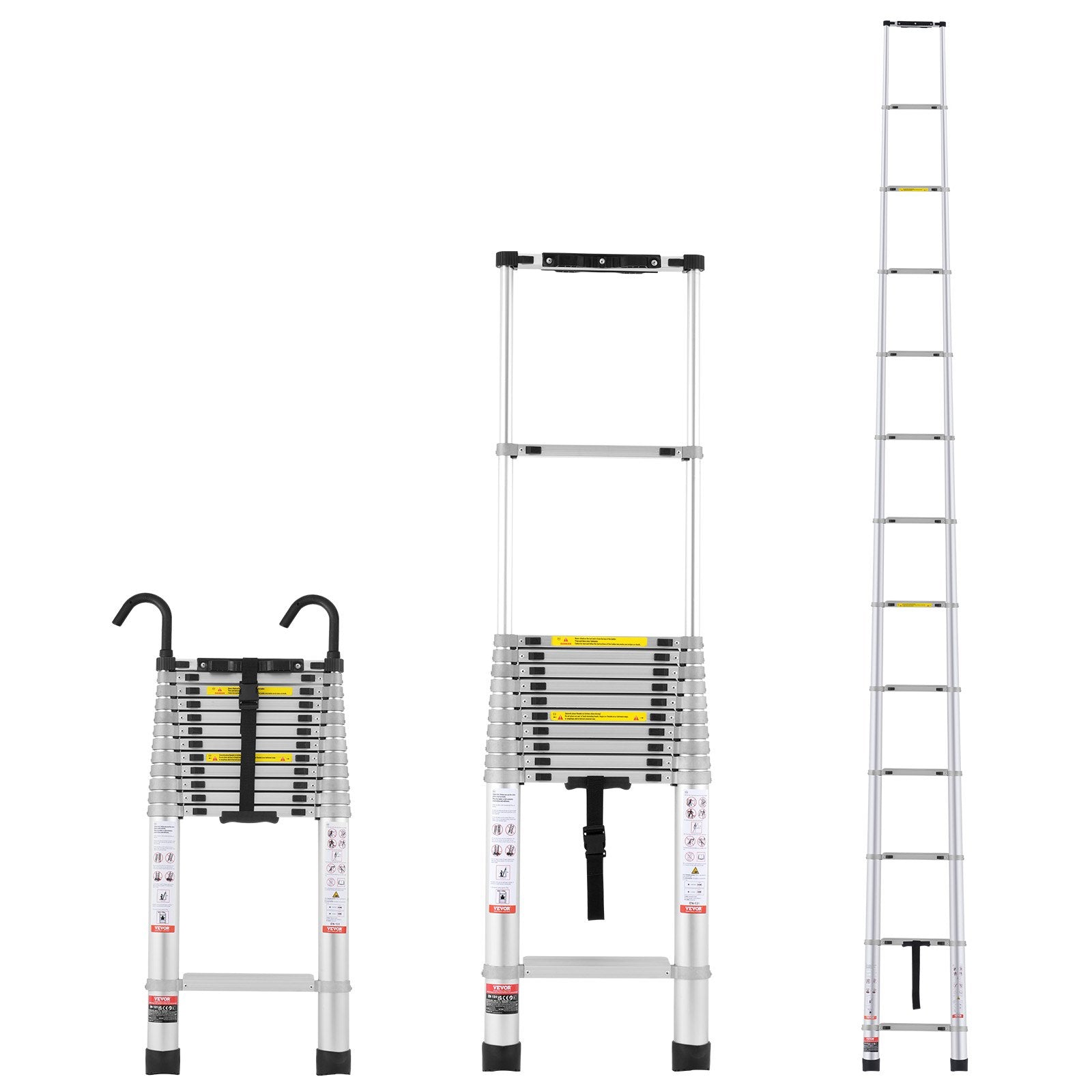 VEVOR Telescoping Extension Ladder 16.5FT Multi-button Retraction 419 LBS
