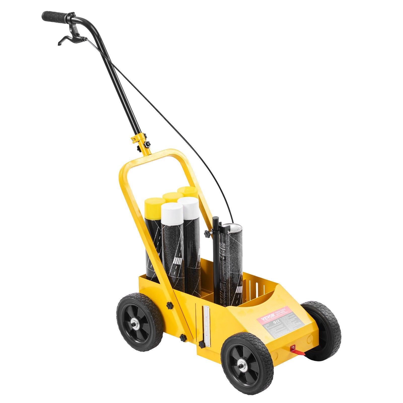 VEVOR Striping Line Marking Machine, 610 x 330 x 900 mm, 4-Wheel, Heavy Duty Striping Line Machine with 56-102 mm Adjustable Width, Make Clear Edge Line for Roads, Parking Lots, Sports Field, Yellow