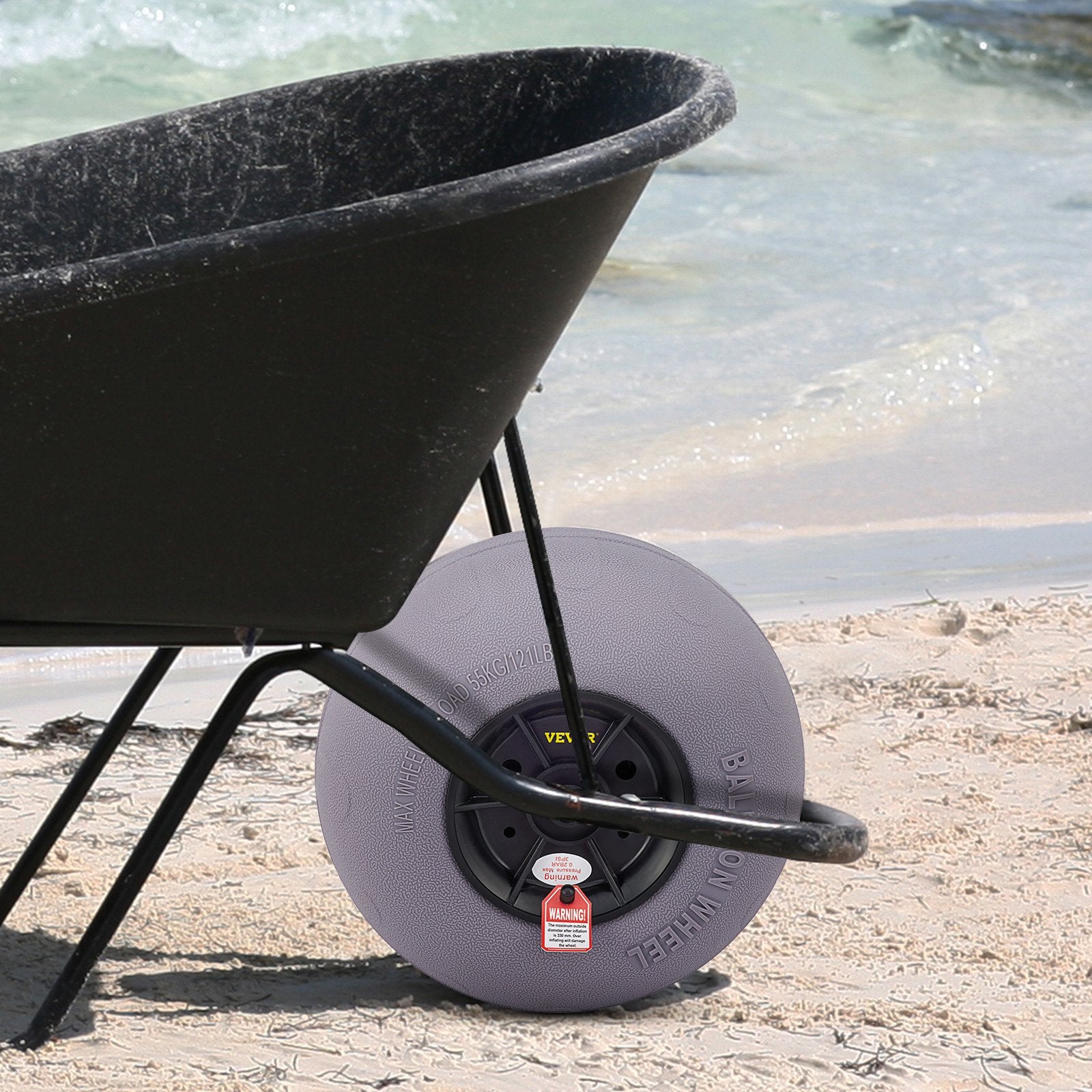 VEVOR Balloon Beach Wheels Replacement Beach Tires 13" TPU 121 LBS Load Capacity