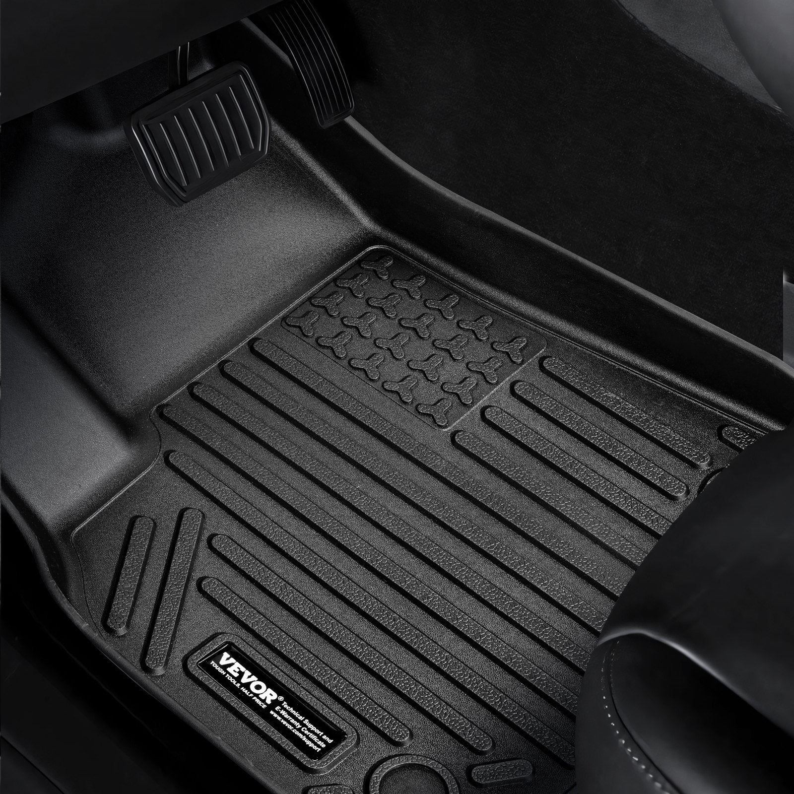 VEVOR Automotive Floor Mats Fits for Tesla Model Y 2021-2024 3 pcs TPE Liners