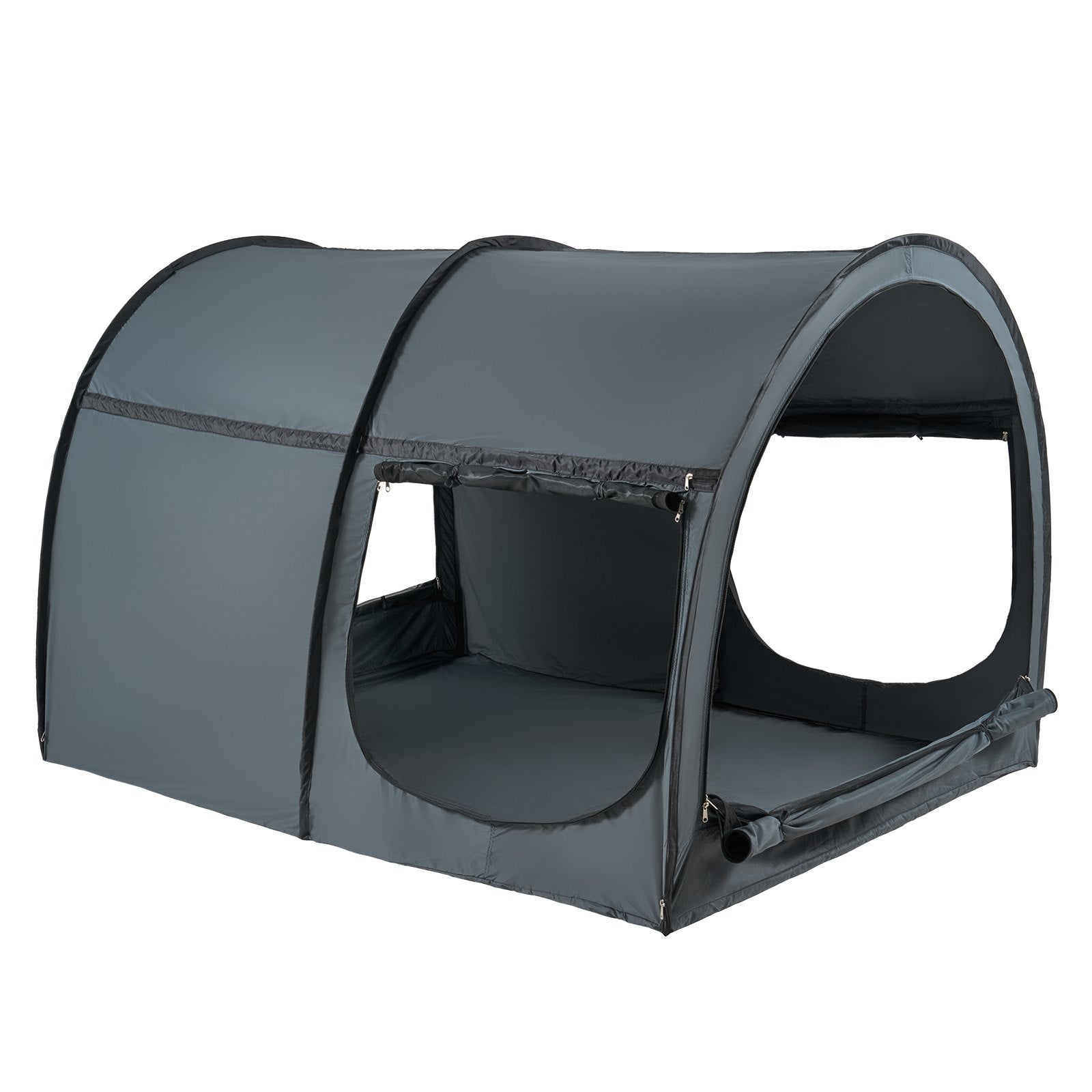 VEVOR Bed Tent, Pongee Fabric, 4 Doors Breathable Dream Tent with 7 mm Fiber Poles on Bed Privacy, Full Size Block out Light Sleeping Bed Canopy, Fit for Kids Playhouse and Adults Sleeping Tent