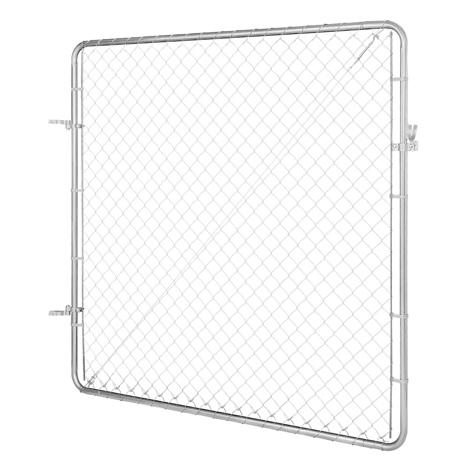 VEVOR Chain Link Fence Gate, 70 x 72 in, Adjustable Chain Link Fence Panel, Fit 3 ft (W) x 4 ft (H) Garden Fence Gate Opening, Rust-Resistant Galvanized Fencing Gate for Farm Posts Not Included