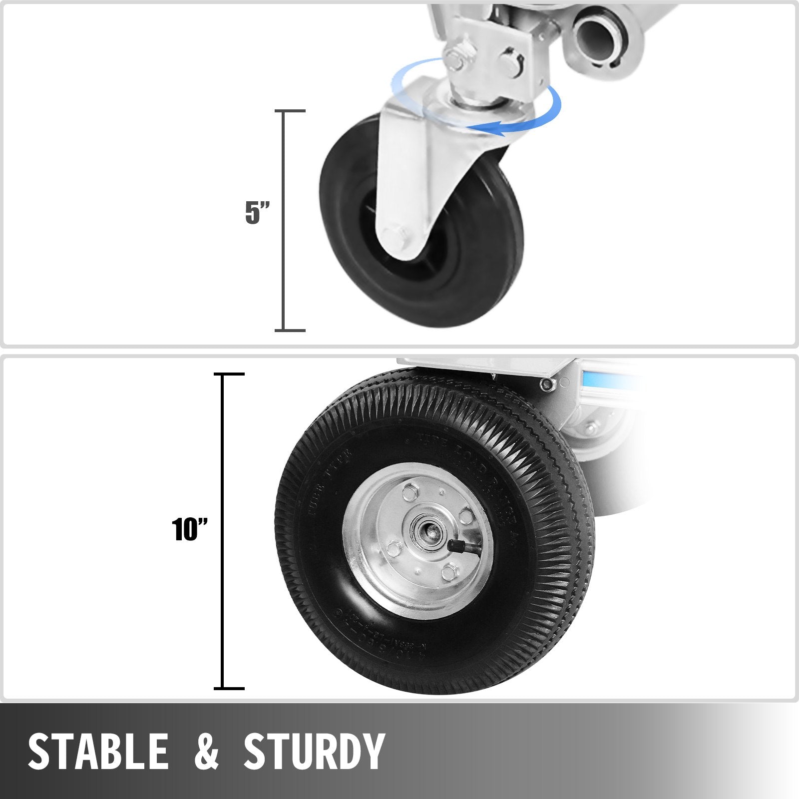 VEVOR Aluminum Hand Truck 3 in 1 Folding Hand Truck Convertible Hand Truck and Dolly