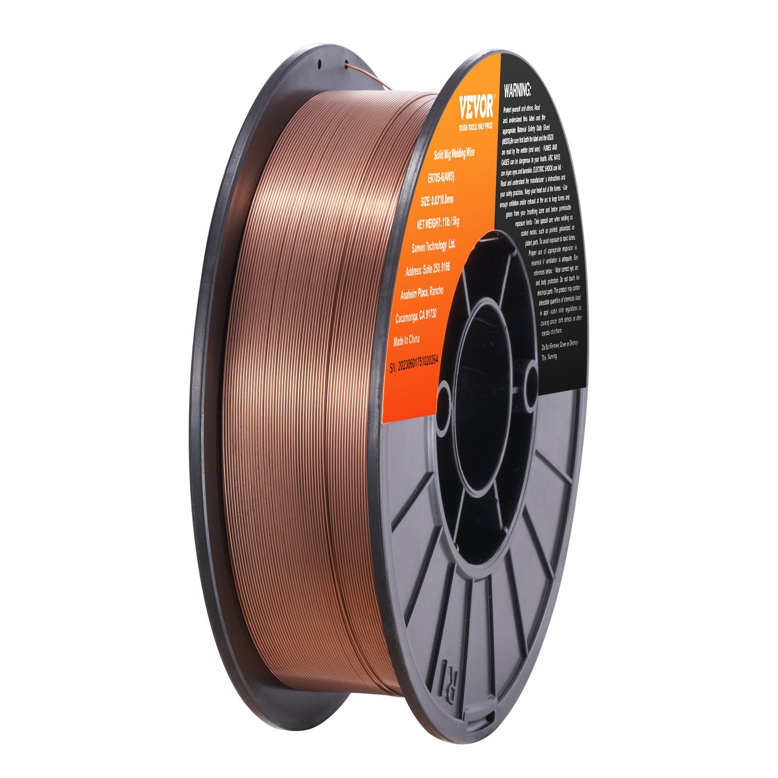 VEVOR Solid MIG Welding Wire, ER70S-6 0.030-inch 11LBS with Low Splatter and High Levels of Deoxidizers for All Position Gas Welding